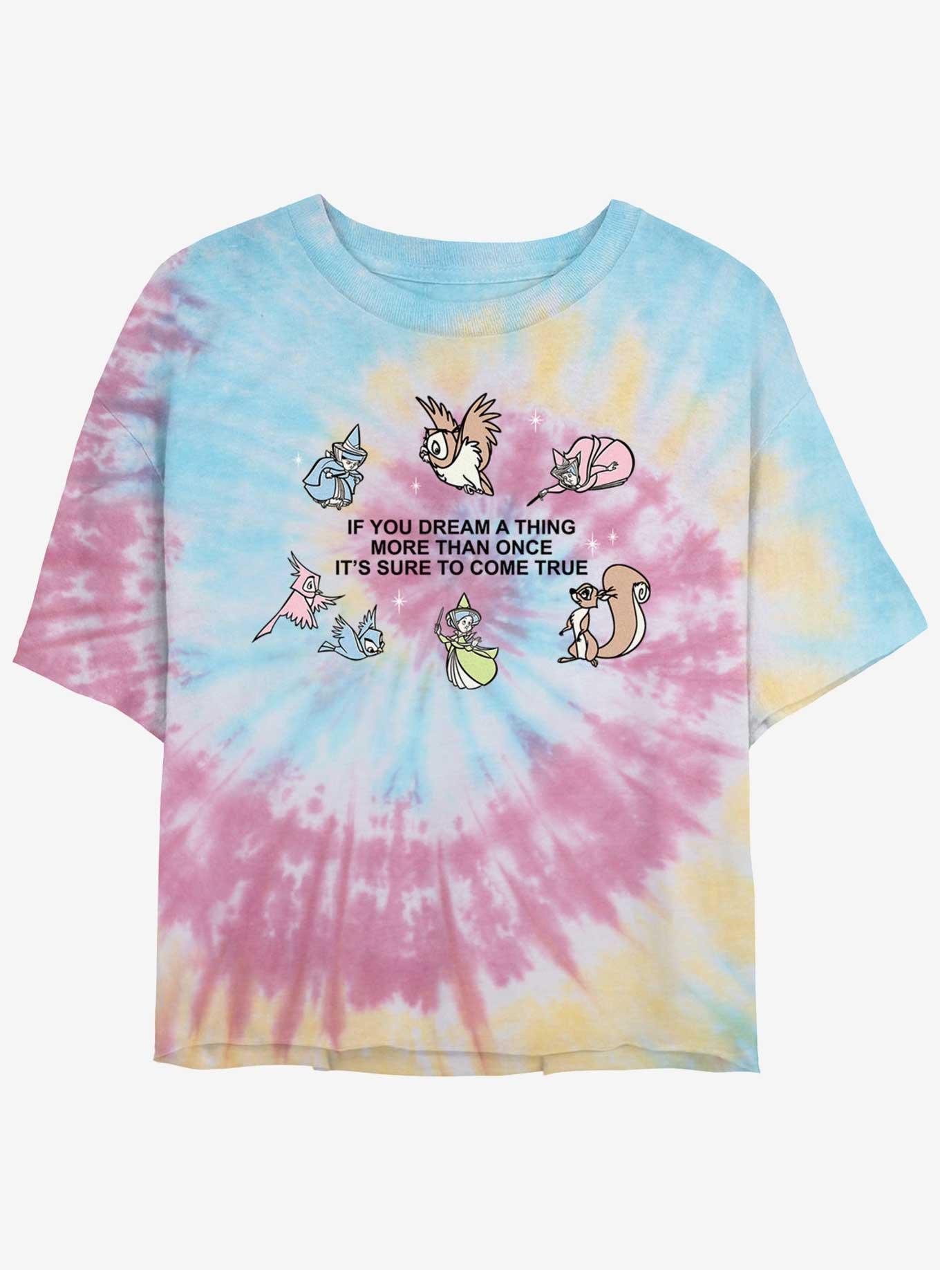 Disney Sleeping Beauty Dream It Tie-Dye Girls Crop T-Shirt, , hi-res