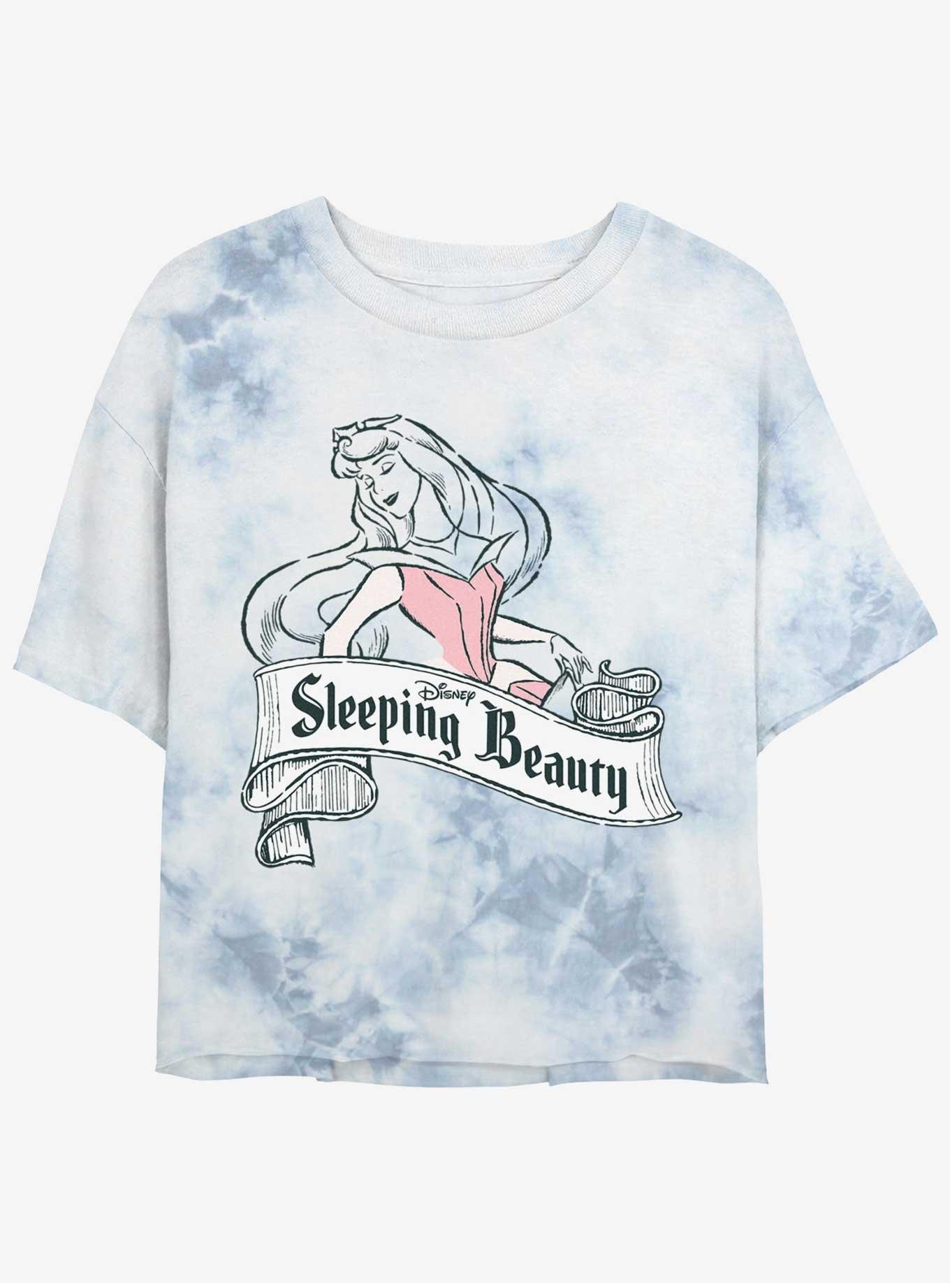 Disney Sleeping Beauty Antique Aurora Tie-Dye Girls Crop T-Shirt, , hi-res