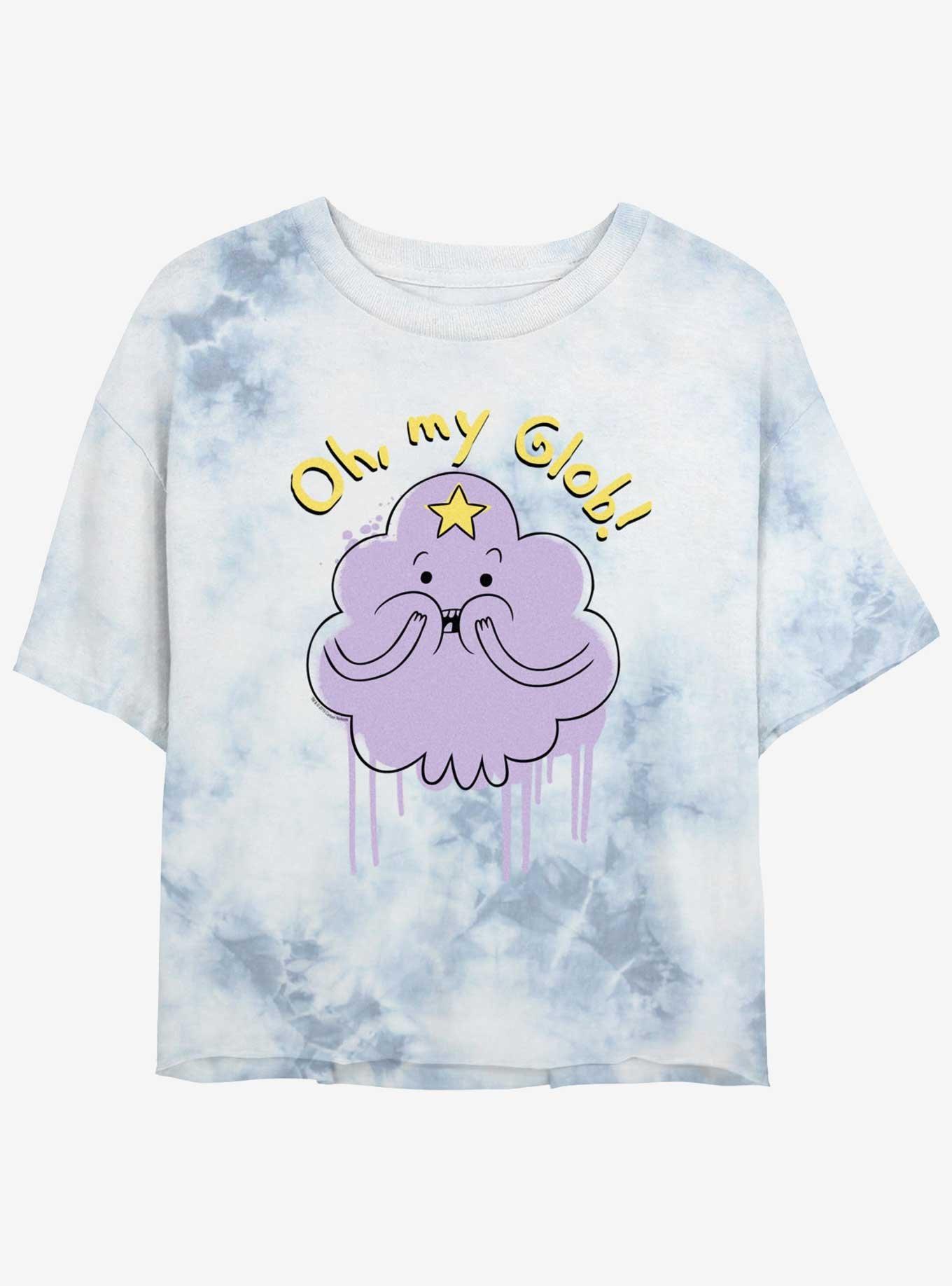 Adventure Time Oh My Glob Tie-Dye Girls Crop T-Shirt, WHITEBLUE, hi-res