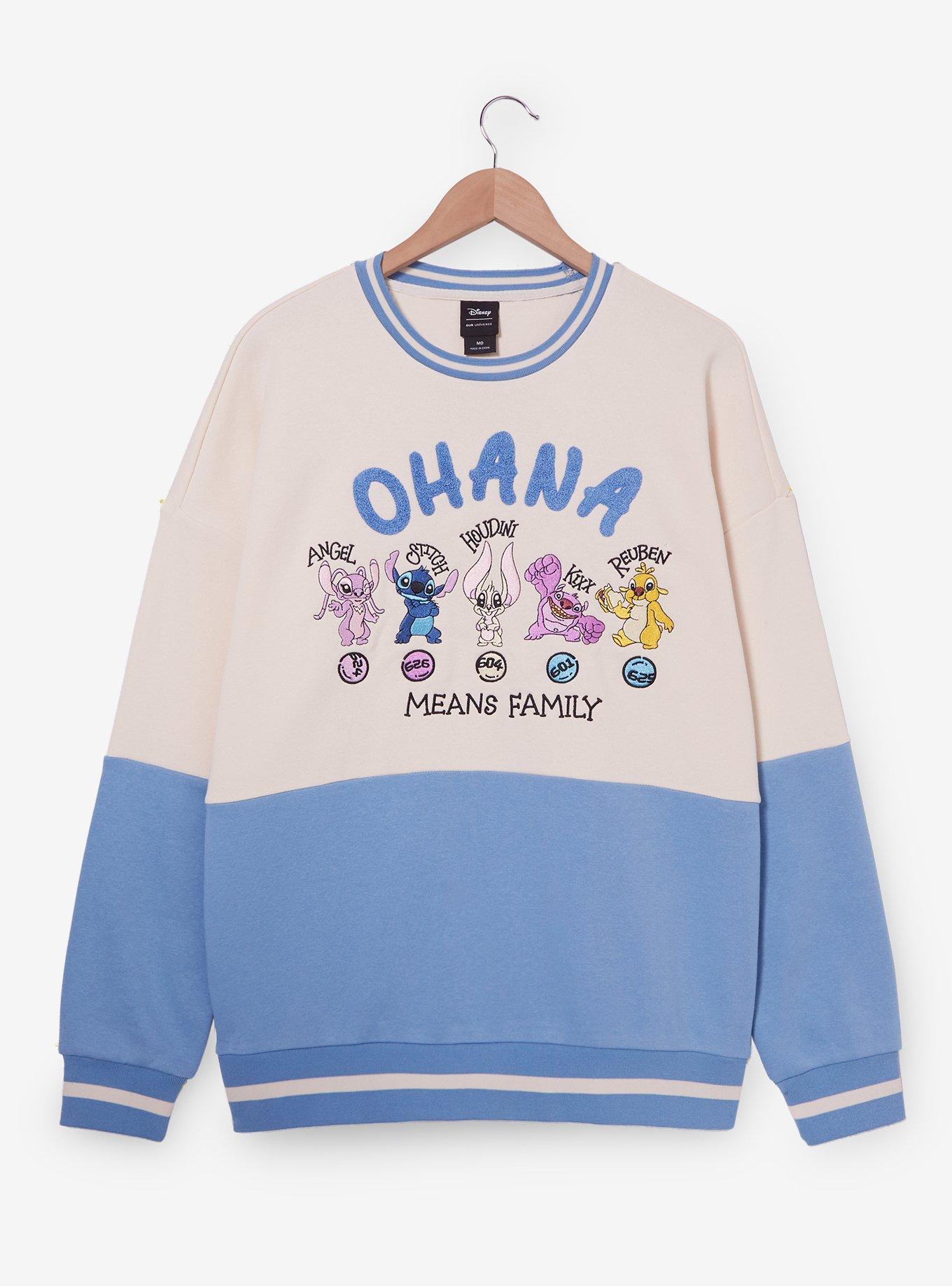 Our Universe Disney Lilo & Stitch Ohana Means Family Sweatshirt, MULTI, hi-res