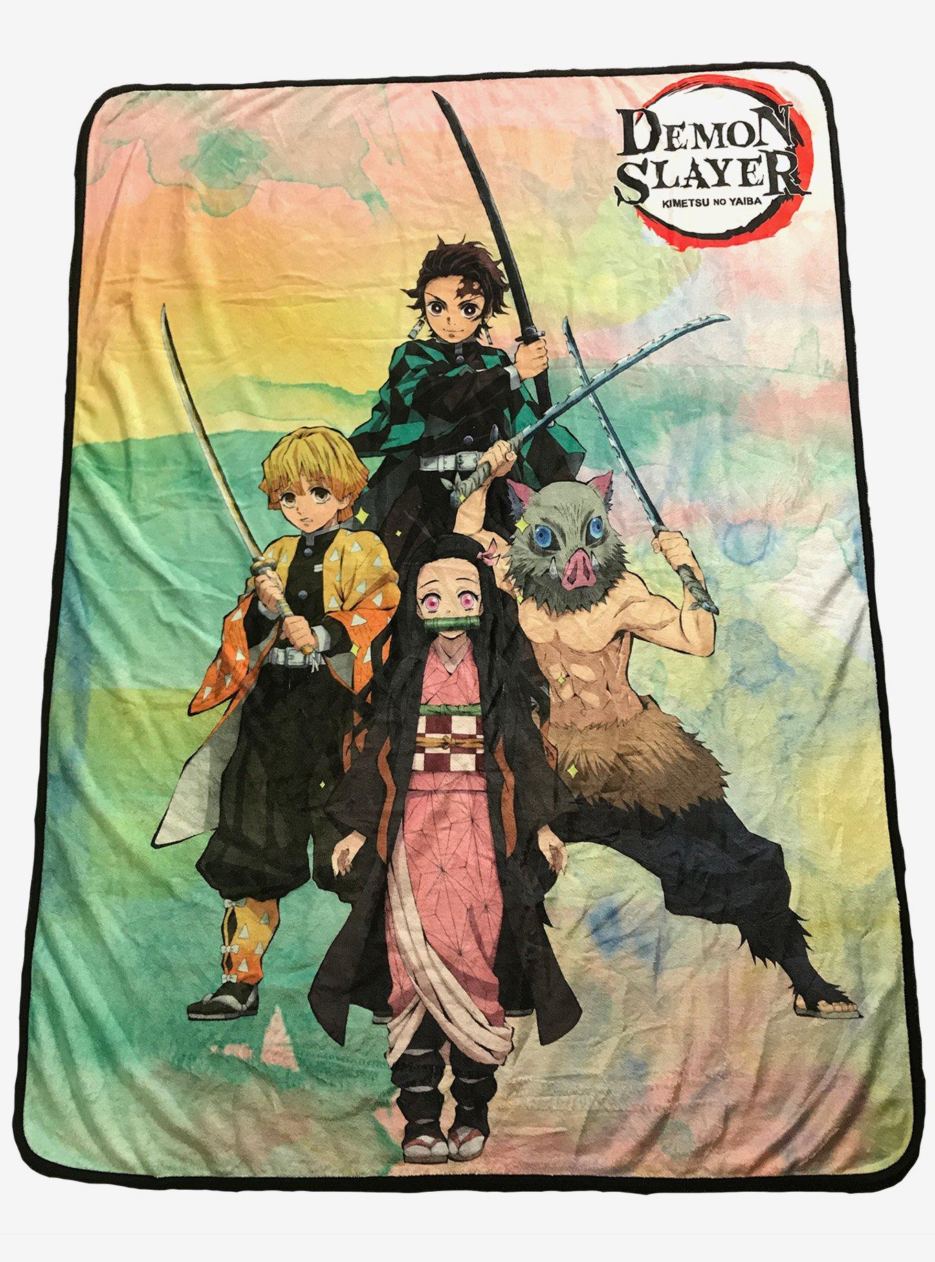 Demon Slayer: Kimetsu No Yaiba Watercolor Throw Blanket