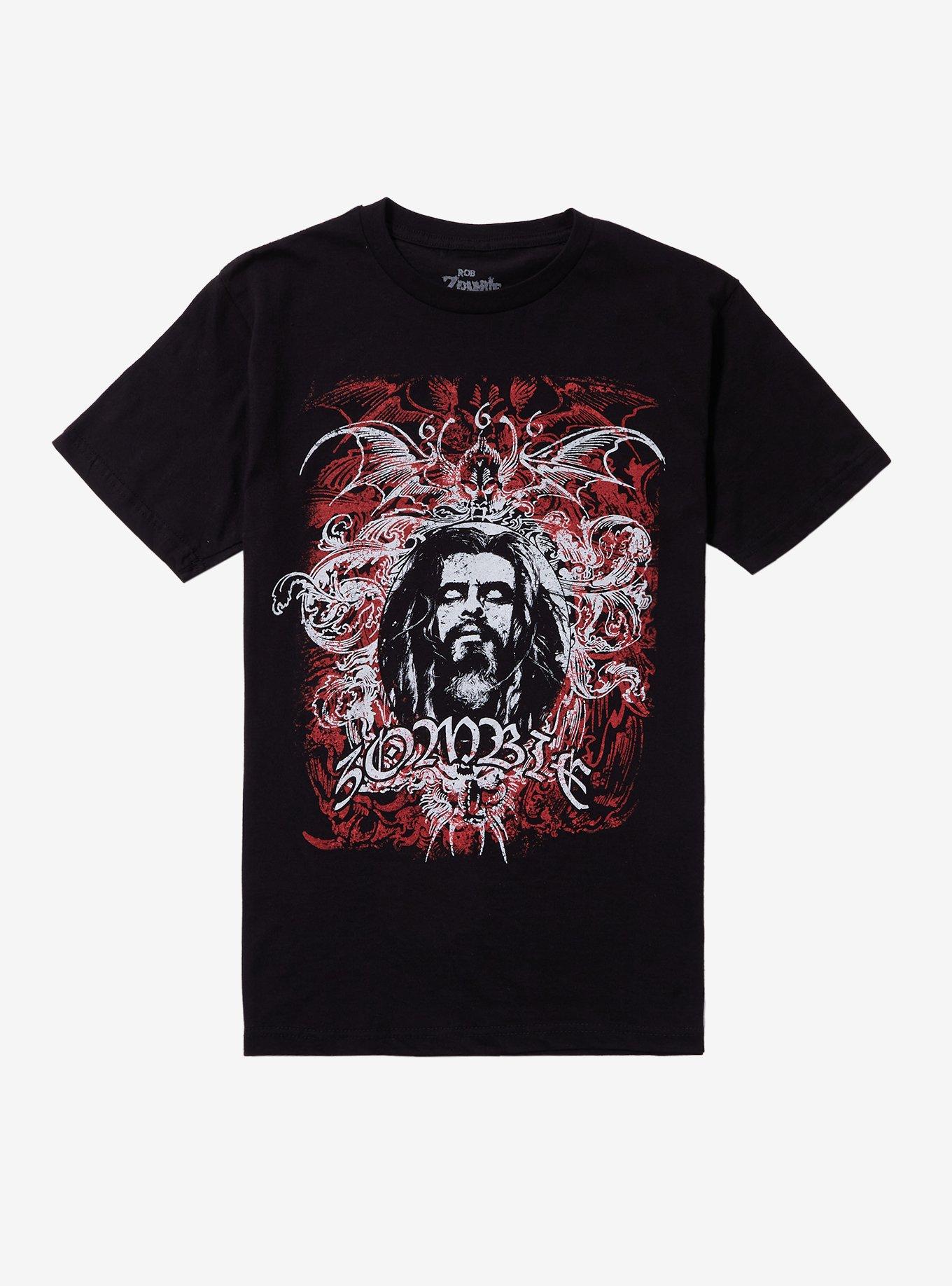 Rob Zombie Filigree Art Boyfriend Fit Girls T-Shirt, BLACK, hi-res