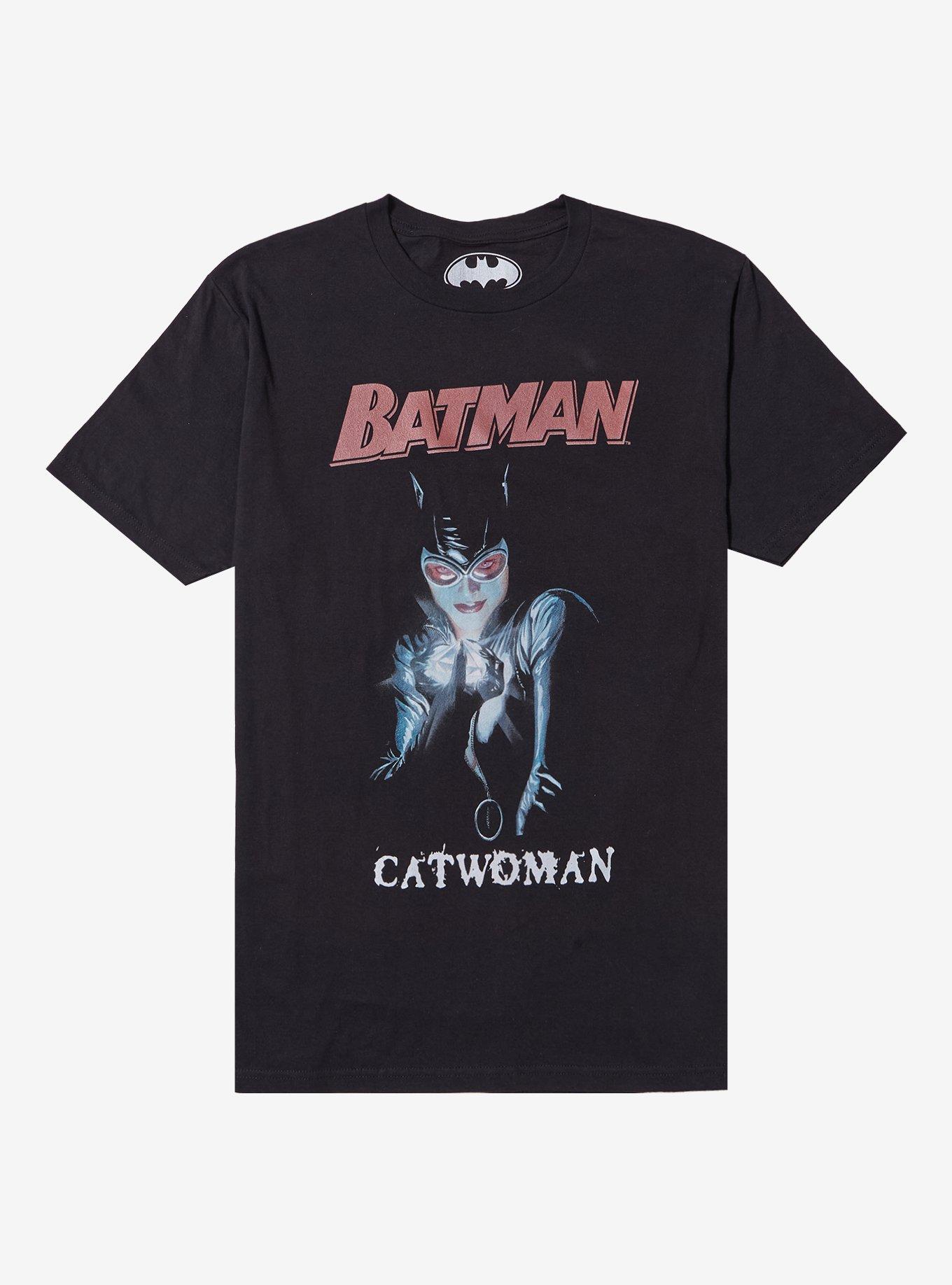DC Comics Batman Catwoman T-Shirt By Alex Ross, BLACK, hi-res