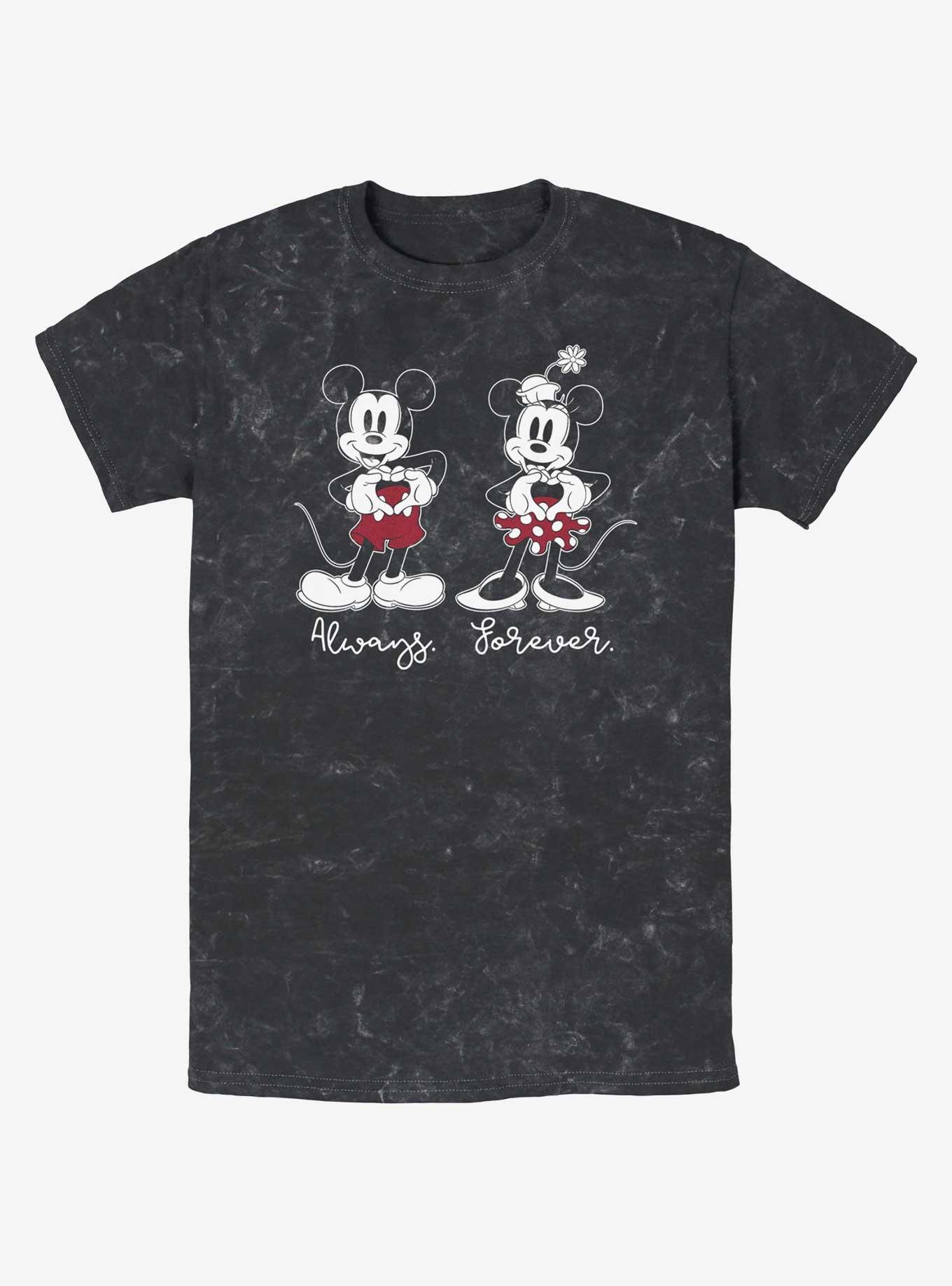 Disney Mickey Mouse Always Forever Mineral Wash T-Shirt, BLACK, hi-res