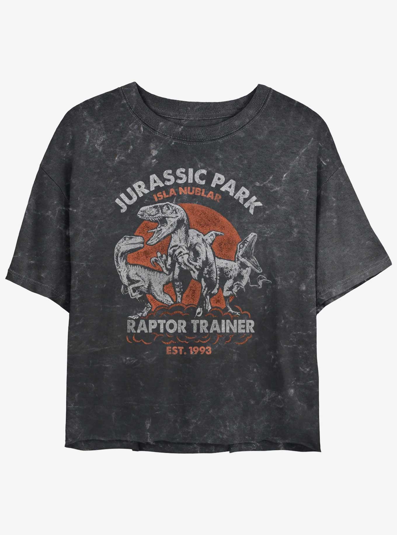 Jurassic Park Raptor Trainer Womens Mineral Wash Crop T-Shirt