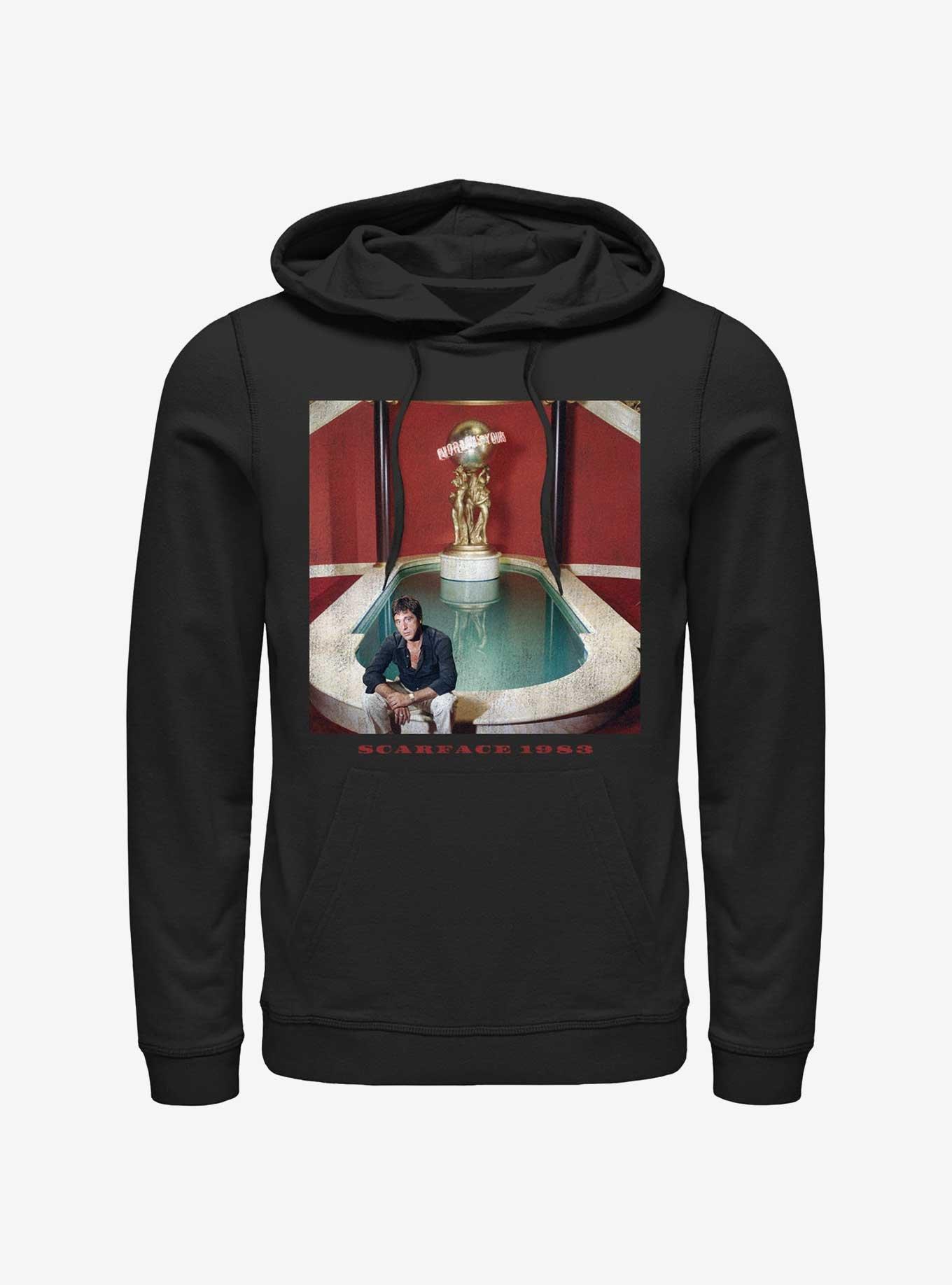 Scarface 1983 Fountain Portrait Hoodie, BLACK, hi-res