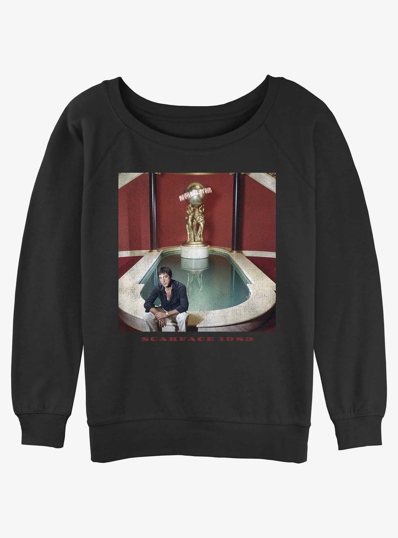 Scarface 1983 Fountain Portrait Womens Slouchy Sweatshirt, , hi-res