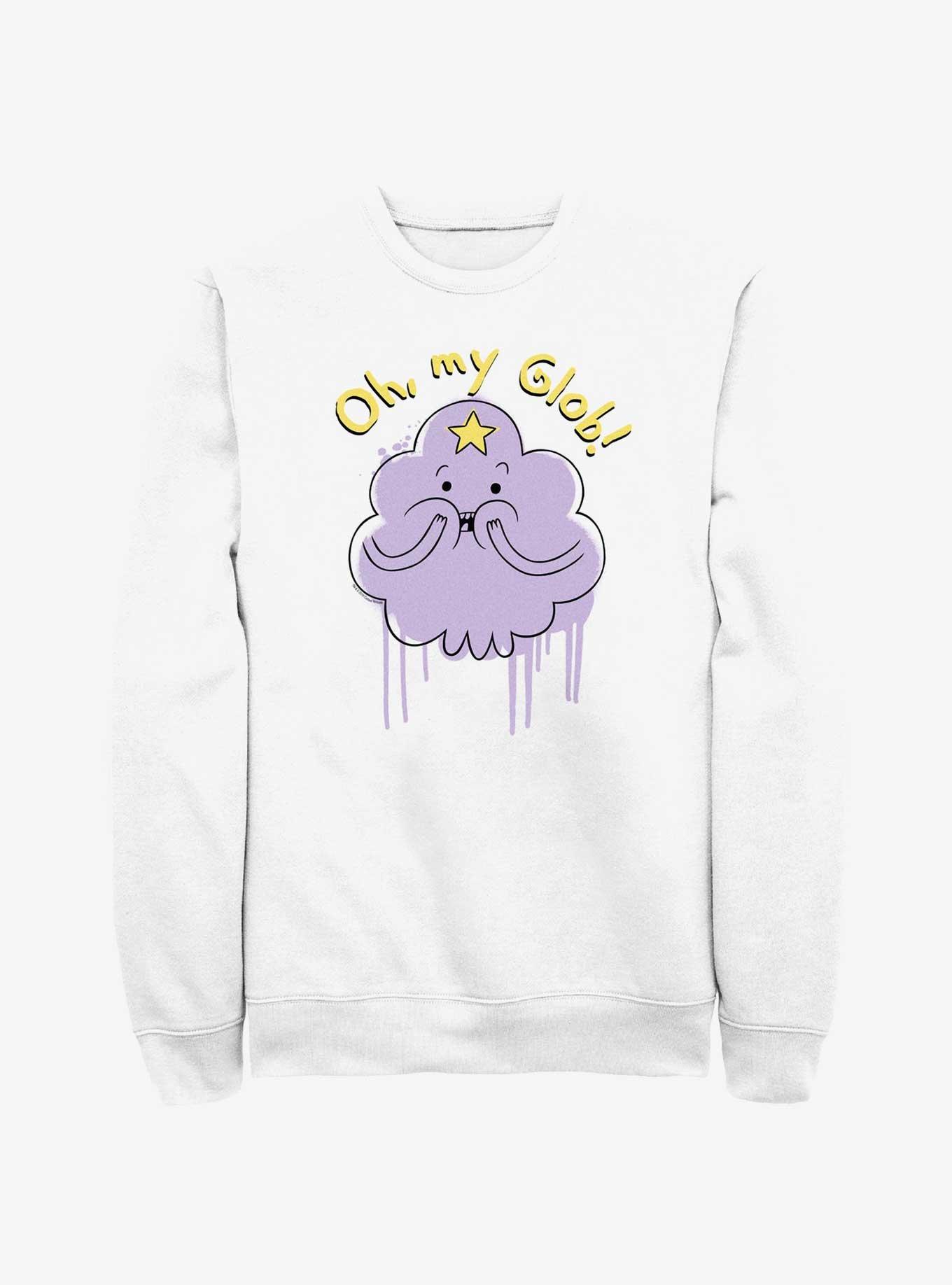 Adventure Time Lumpy Space Princess Oh My Glob Sweatshirt, WHITE, hi-res