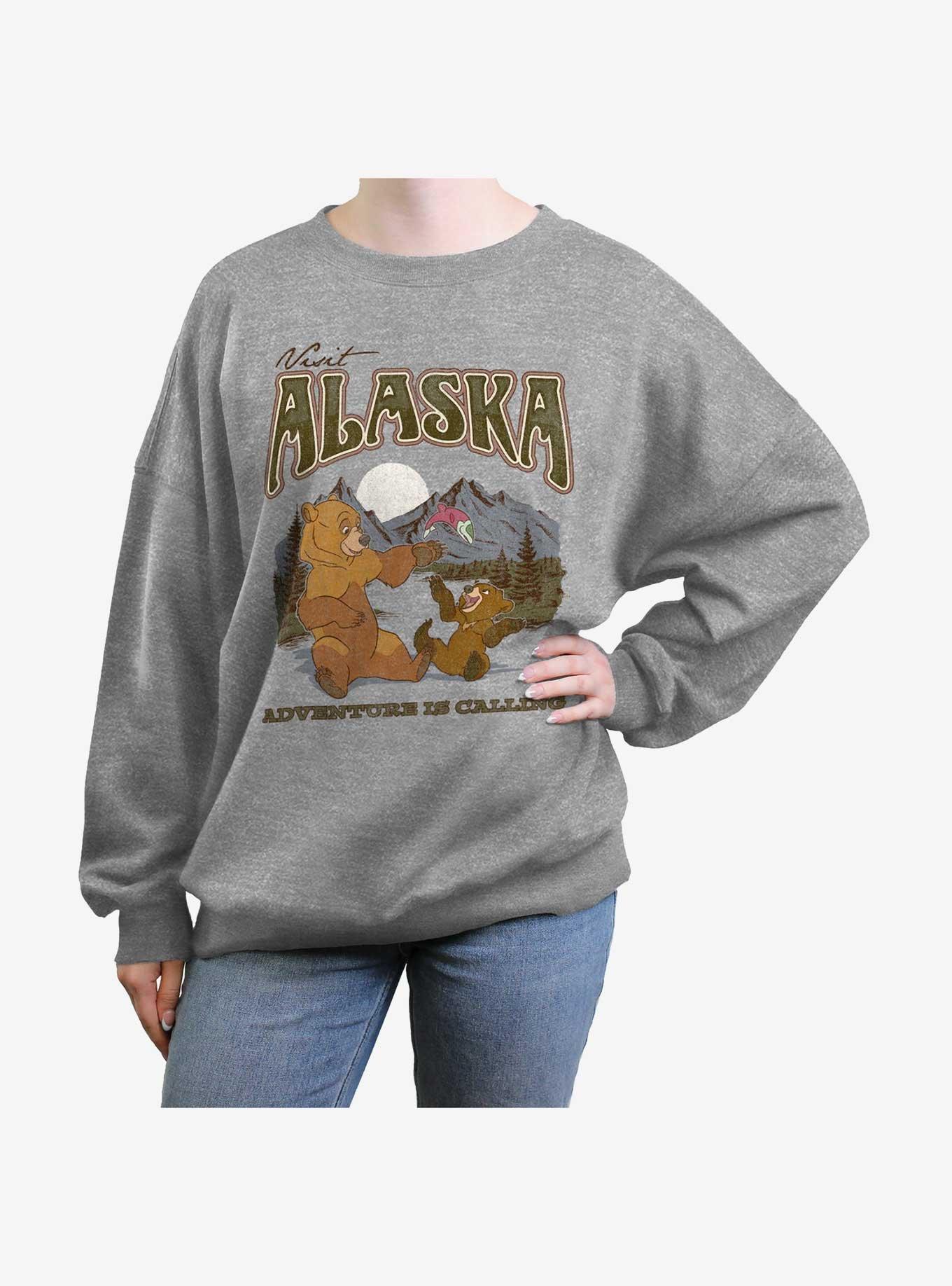 Disney Brother Bear Adventure Is Calling Womens Oversized Sweatshirt, HEATHER GR, hi-res