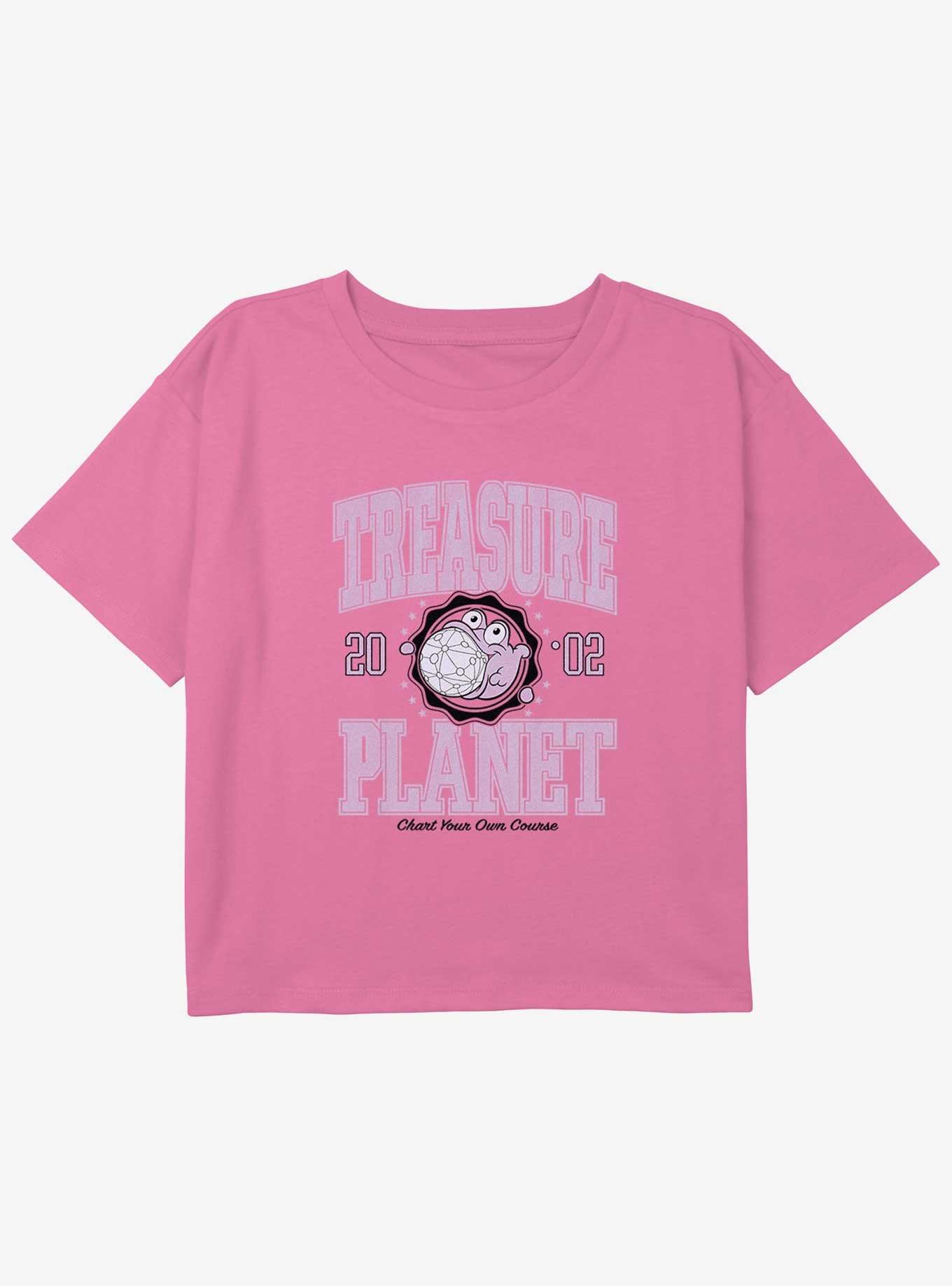 Disney Treasure Planet Morph College Youth Girls Boxy Crop T-Shirt, PINK, hi-res