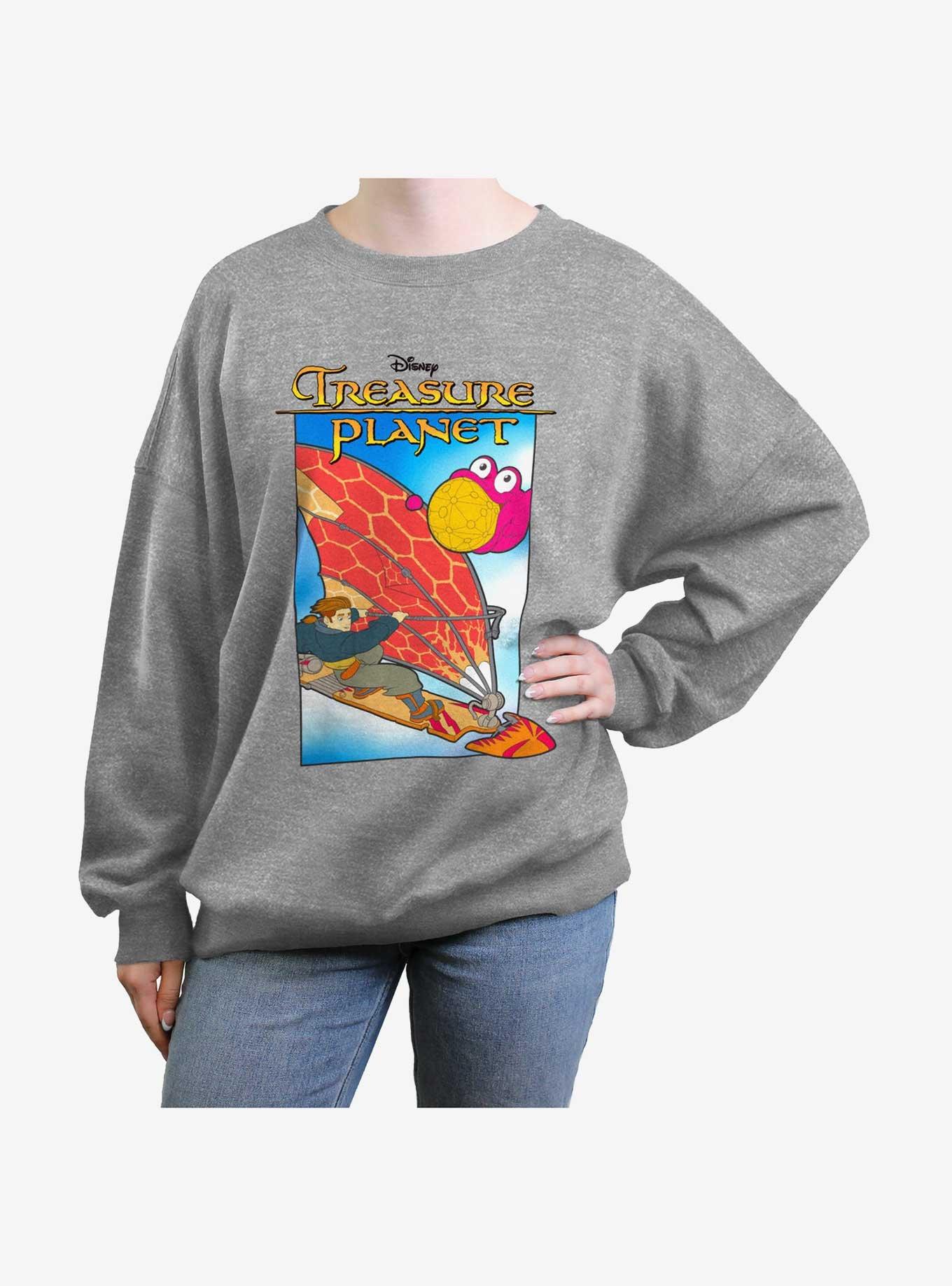 Disney Treasure Planet Solar Surf Morph Womens Oversized Sweatshirt, HEATHER GR, hi-res