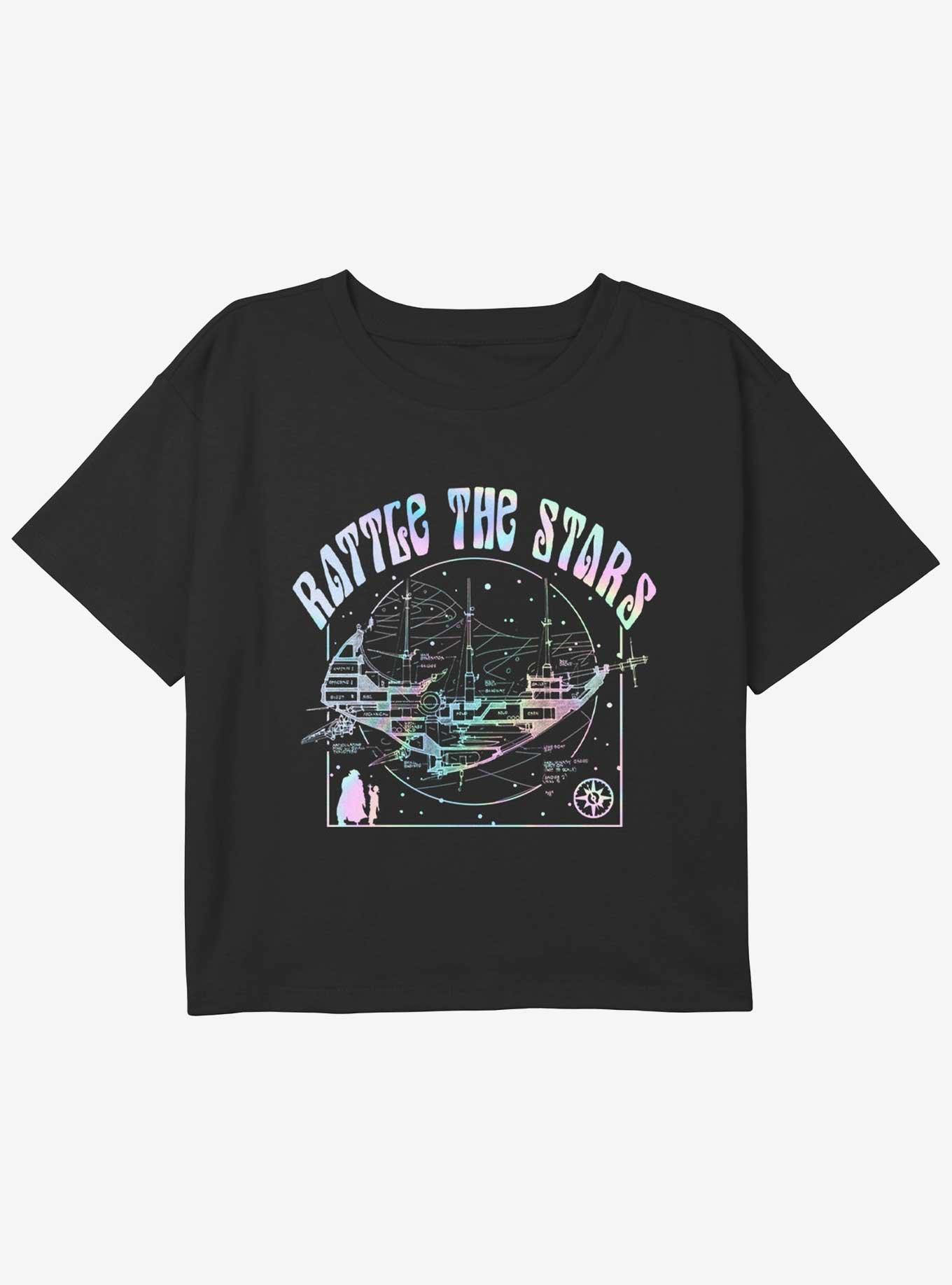 Disney Treasure Planet Rattle The Stars Youth Girls Boxy Crop T-Shirt, BLACK, hi-res