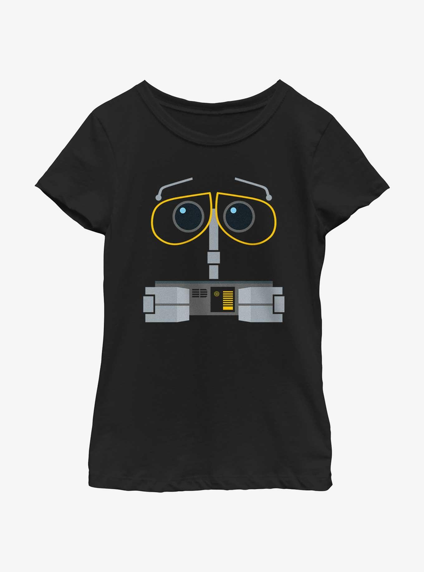 Disney Pixar WALL-E Robot Face Youth Girls T-Shirt, BLACK, hi-res