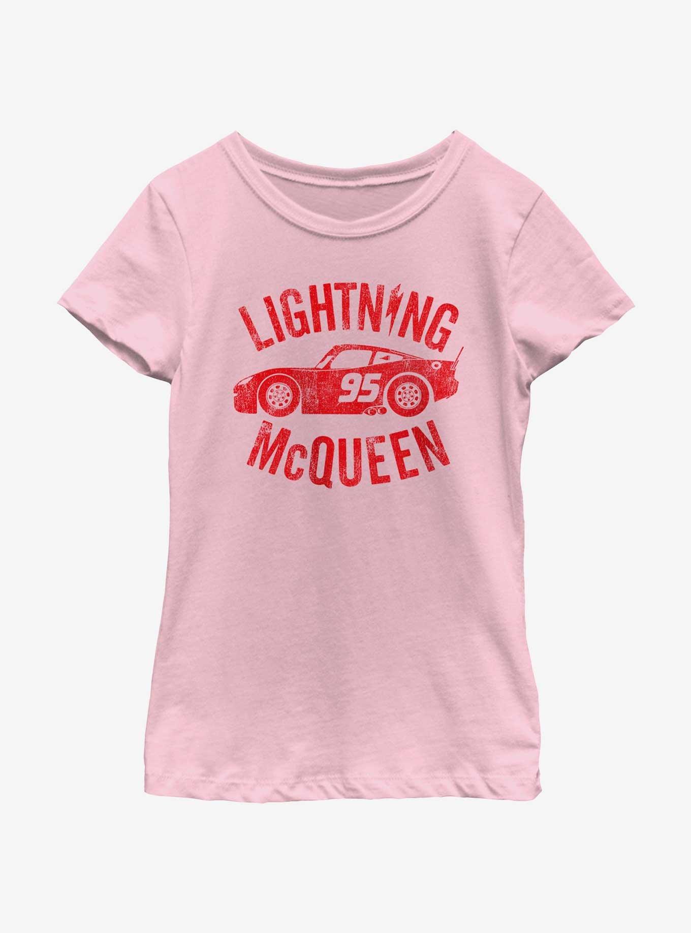 Disney Pixar Cars Lightning McQueen Race Ready Youth Girls T-Shirt, PINK, hi-res