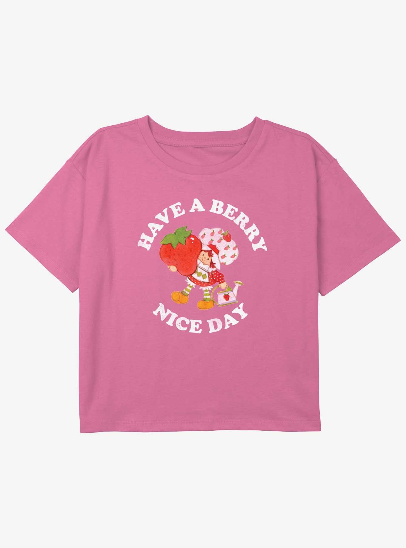 Strawberry Shortcake Have A Berry Nice Day Youth Girls Boxy Crop T-Shirt, , hi-res