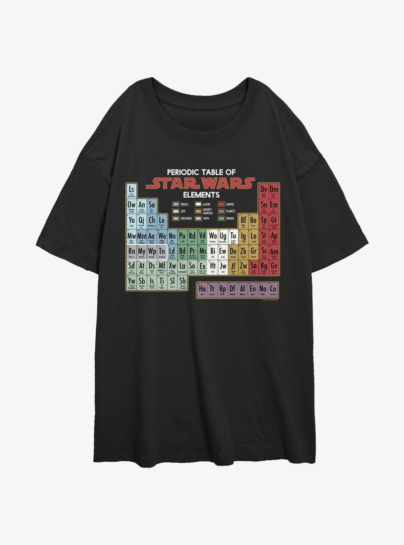 Star Wars Periodically Womens Oversized T-Shirt, BLACK, hi-res