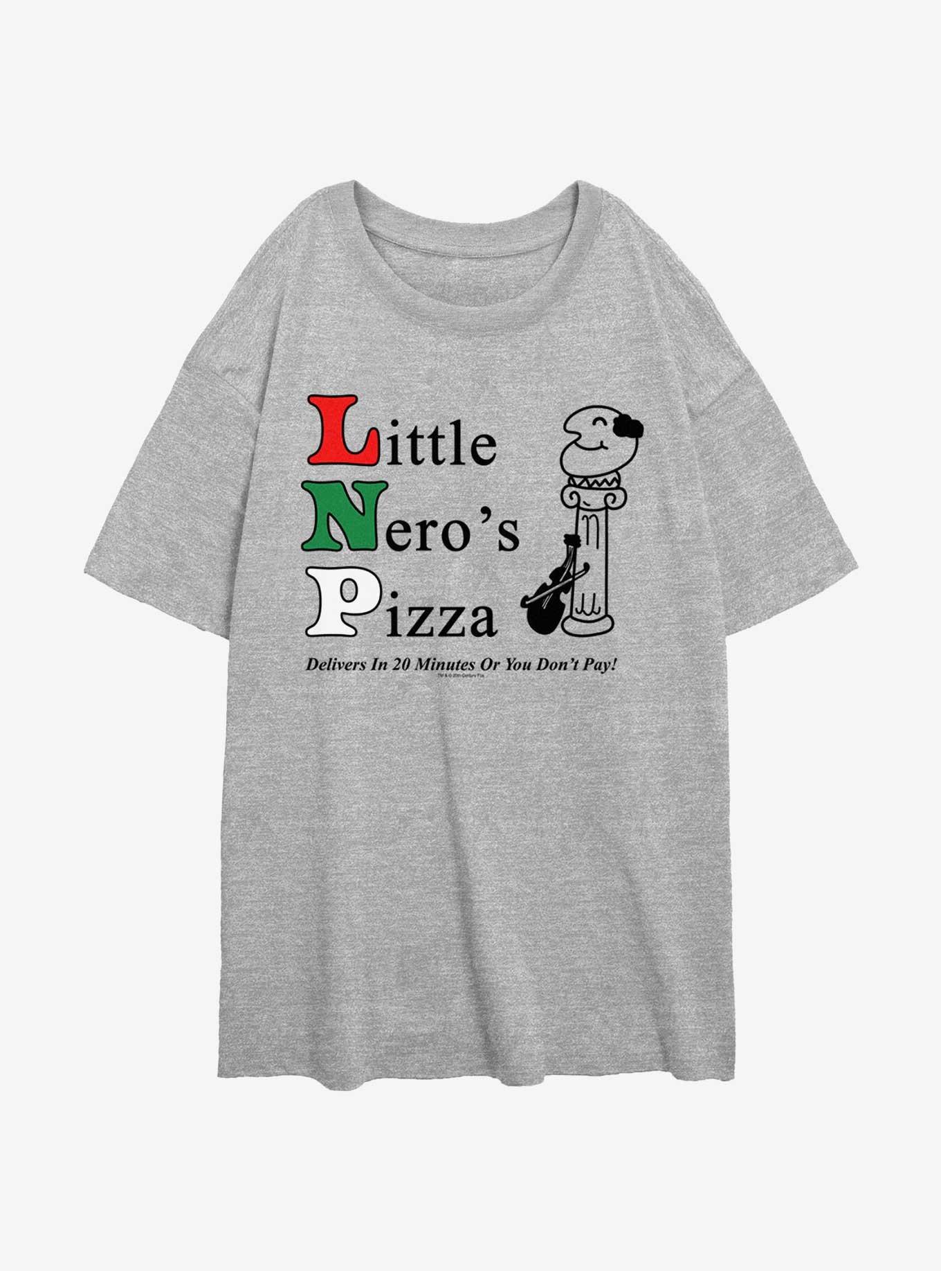 Home Alone Little Nero's Pizza Womens Oversized T-Shirt, ATH HTR, hi-res