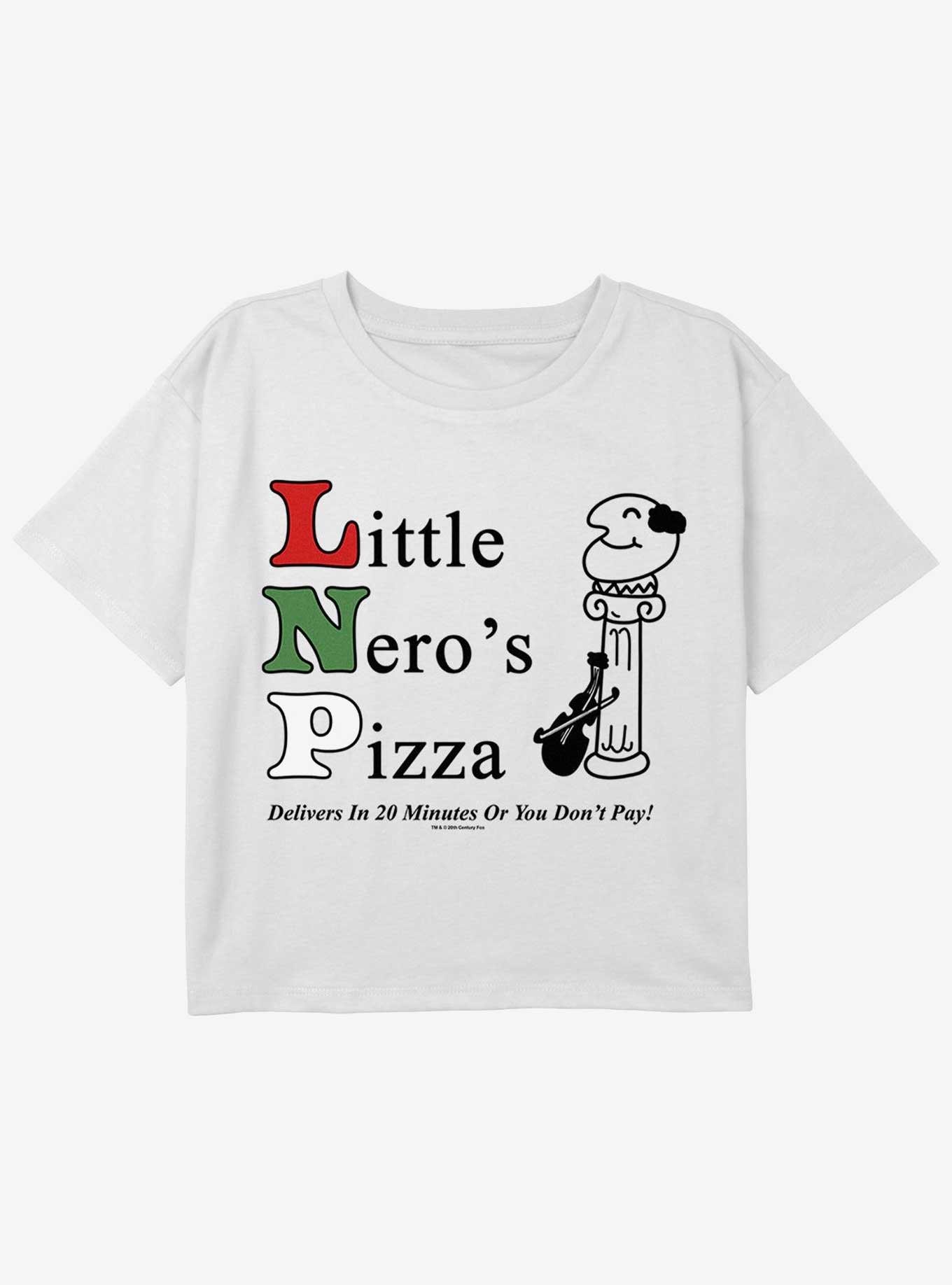 Home Alone Little Nero's Pizza Youth Girls Boxy Crop T-Shirt