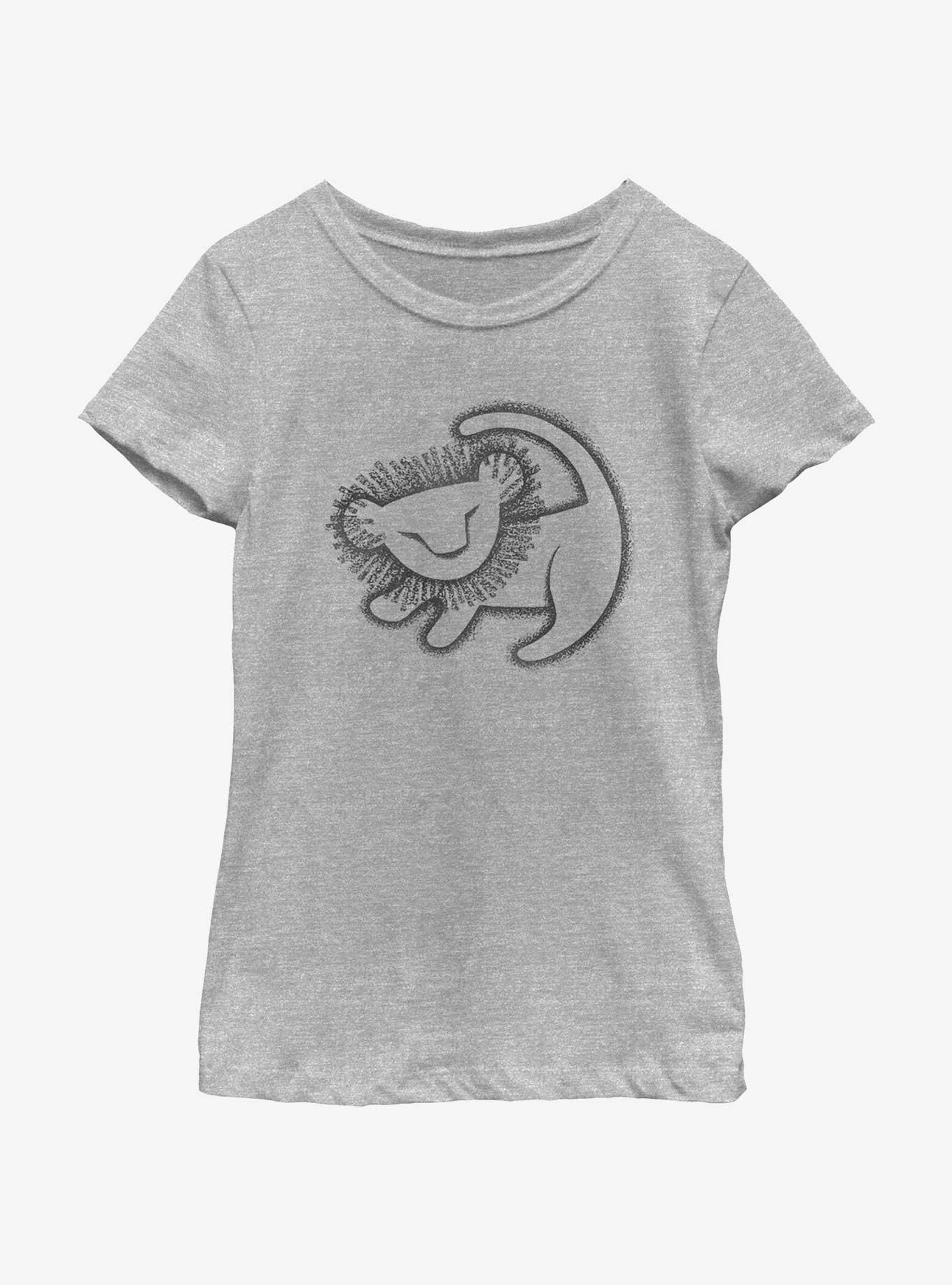 Disney The Lion King Simba Cave Painting Youth Girls T-Shirt, ATH HTR, hi-res
