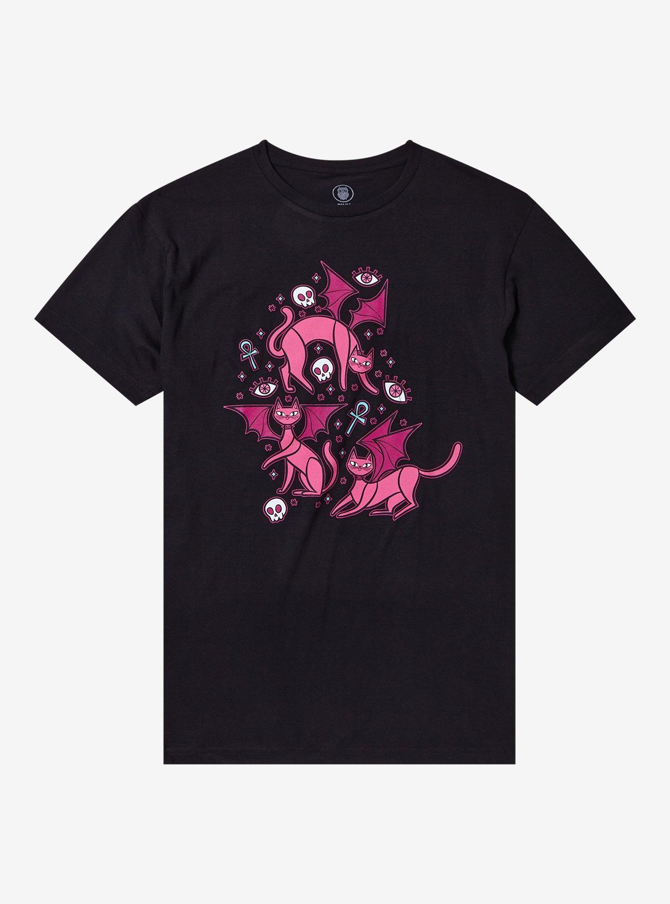 Pink Demon Cats T-Shirt By Pink Owlet, , hi-res