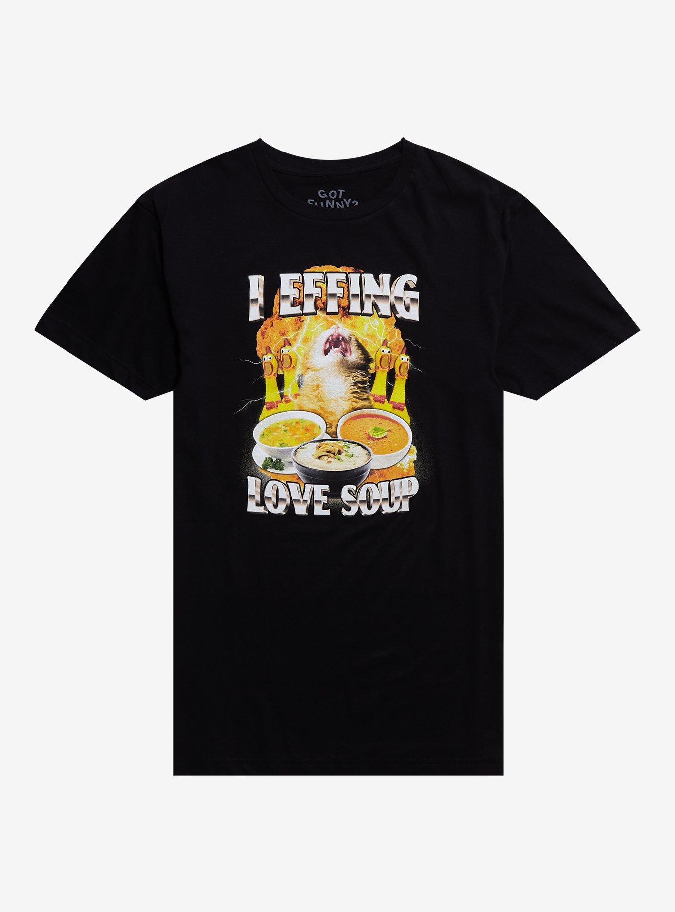 I Love Soup T-Shirt By Got Funny?, BLACK, hi-res