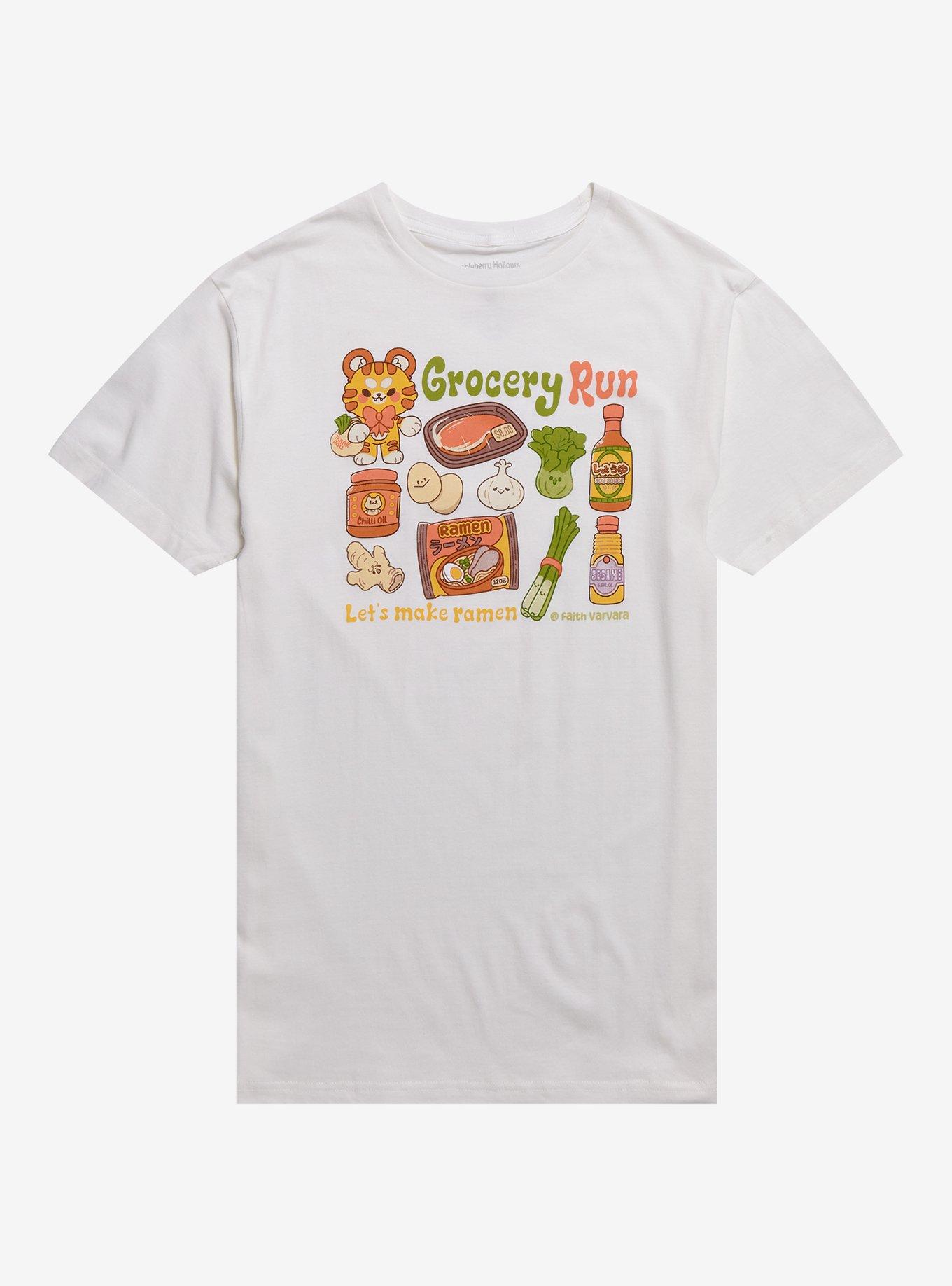 Bumbleberry Hollows Ramen Grocery Run T-Shirt By Faith Varvara