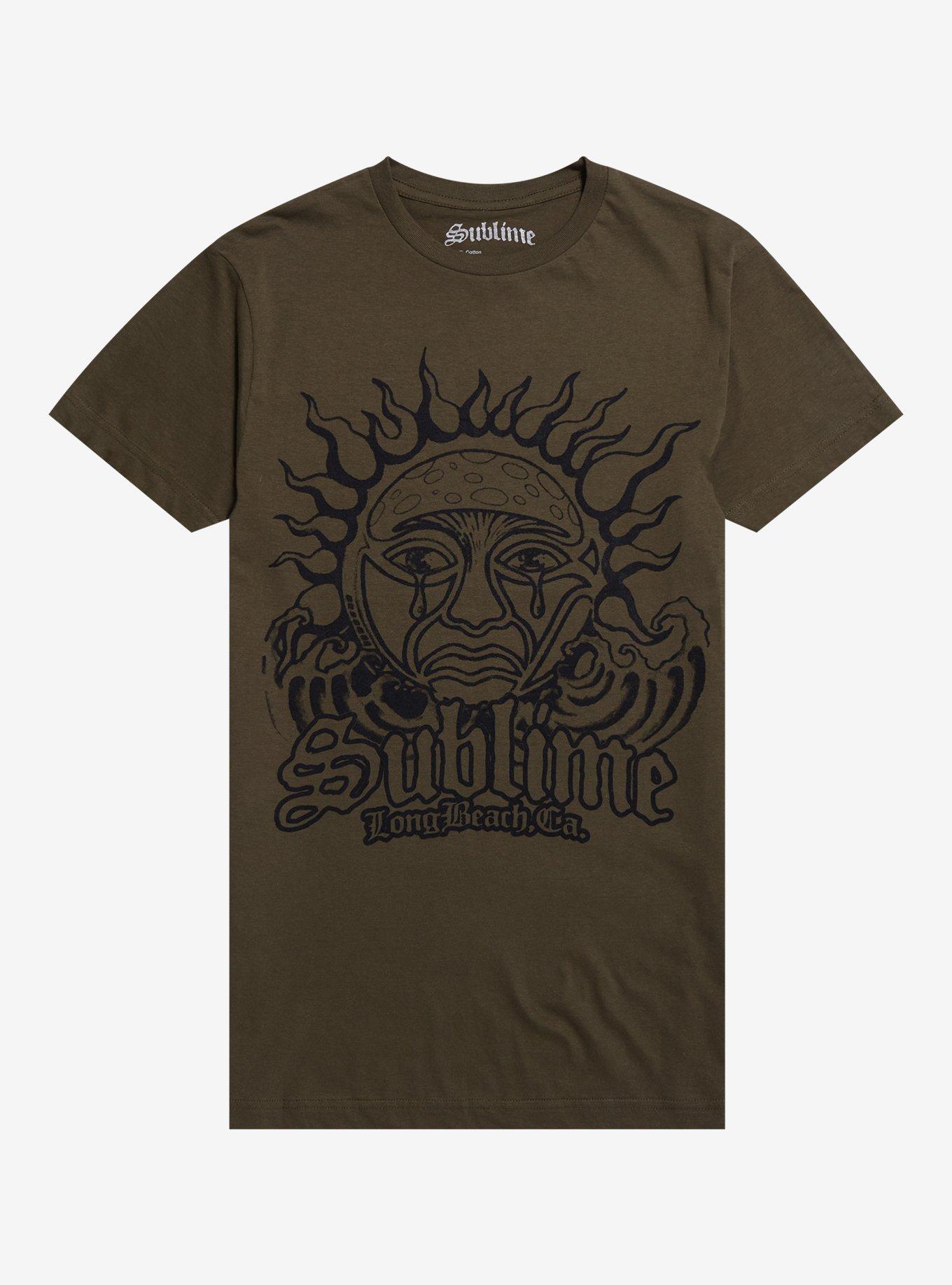 Sublime Crying Sun Boyfriend Fit Girls T-Shirt, GREEN, hi-res