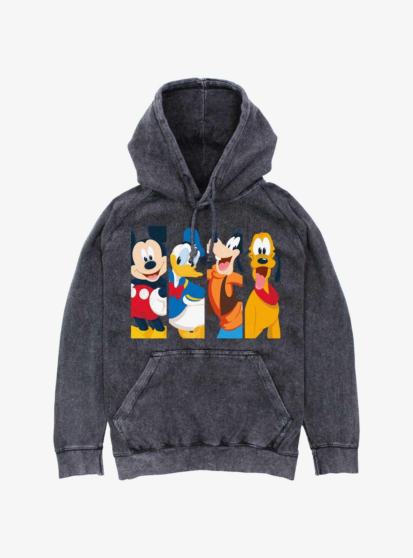 Disney Mickey Mouse Bro Time Mineral Wash Hoodie, BLACK, hi-res