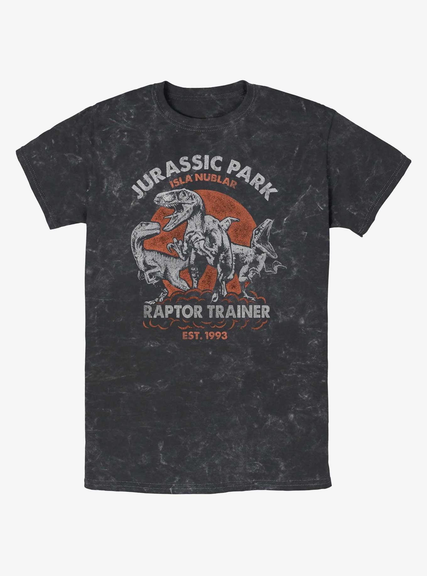 Jurassic Park Raptor Trainer Mineral Wash T-Shirt, BLACK, hi-res view 1