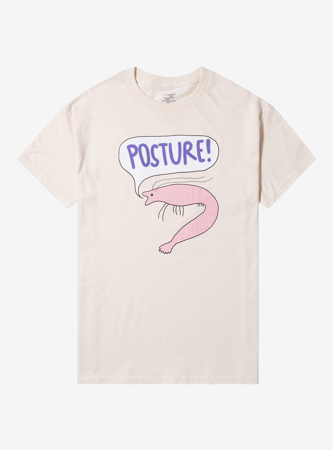 Shrimp Posture T-Shirt By Lousy Drawings, BLACK, hi-res