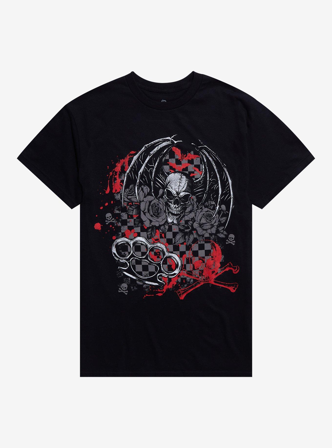 Winged Skull & Brass Knuckles T-Shirt By Goodie Two Sleeves