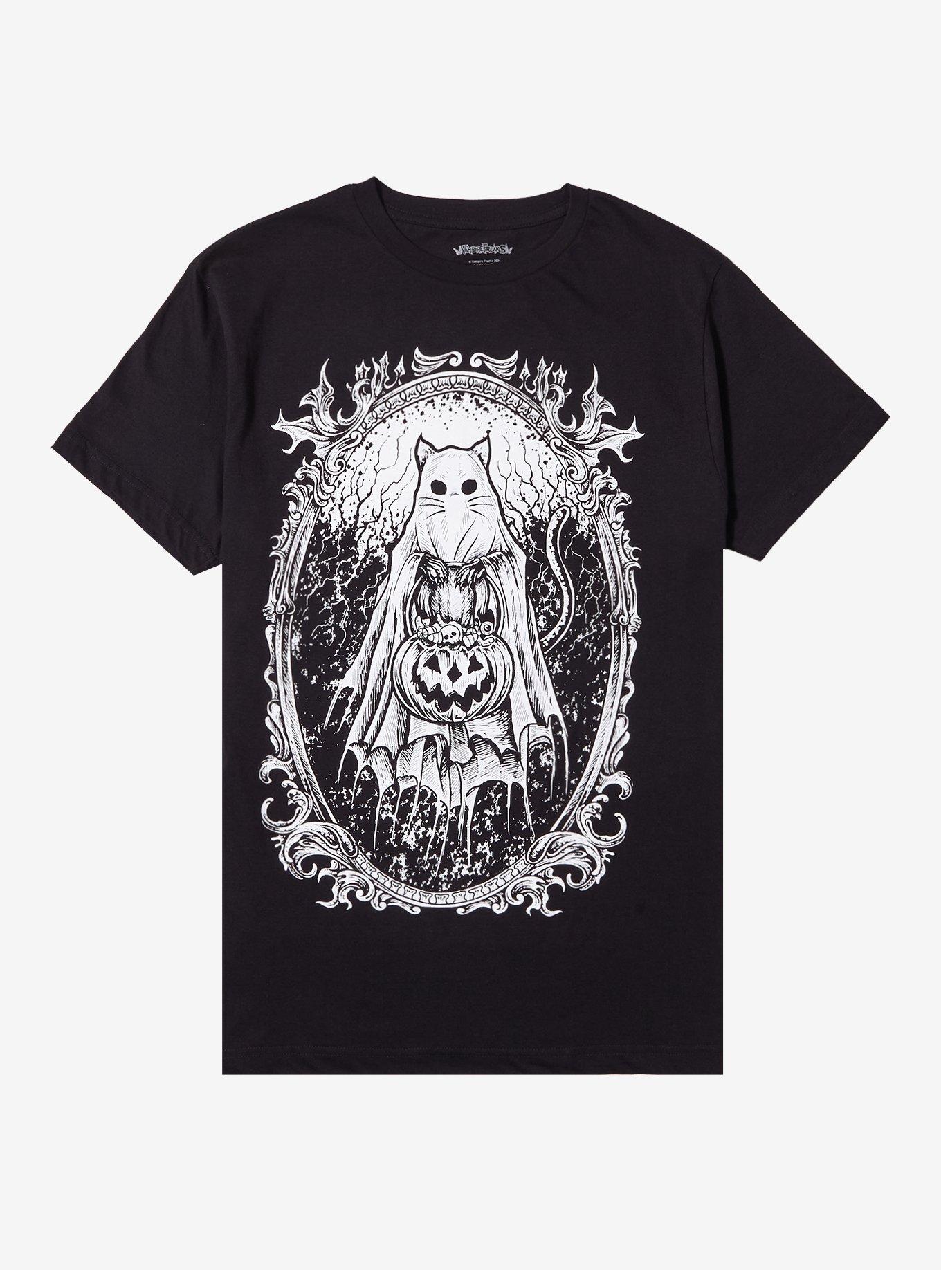 Cat Ghost Portrait T-Shirt By Vampire Freaks, , hi-res