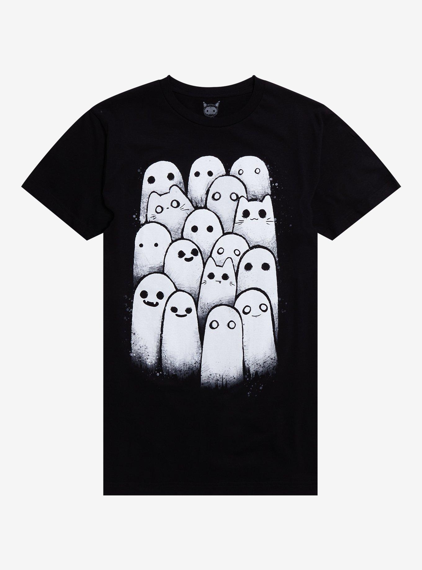 Ghost Cat Group T-Shirt By Guild Of Calamity, BLACK, hi-res