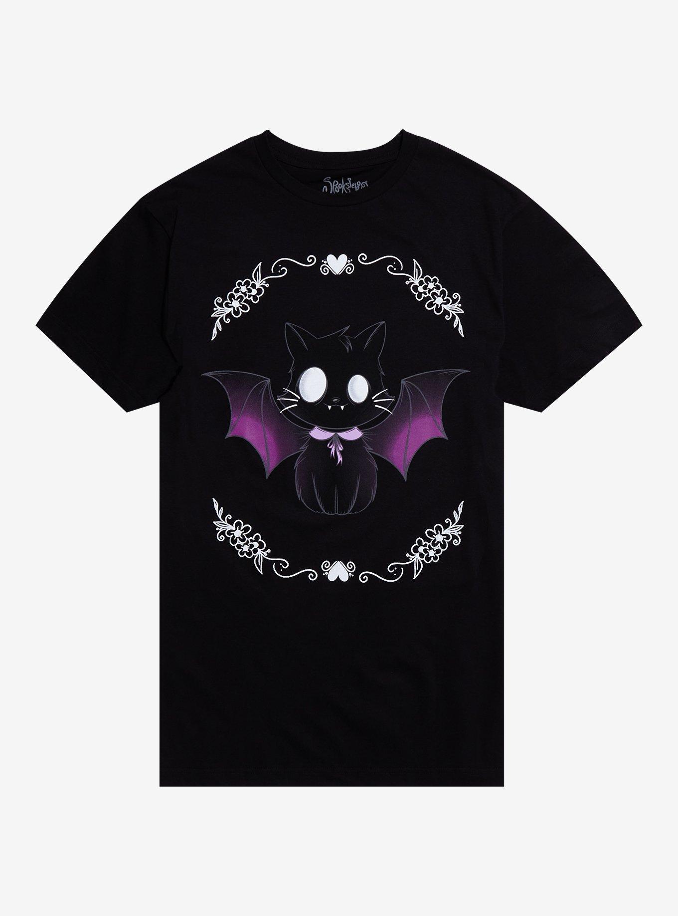 Spooksieboo Bat Cat T-Shirt By Kimmy Perez, , hi-res