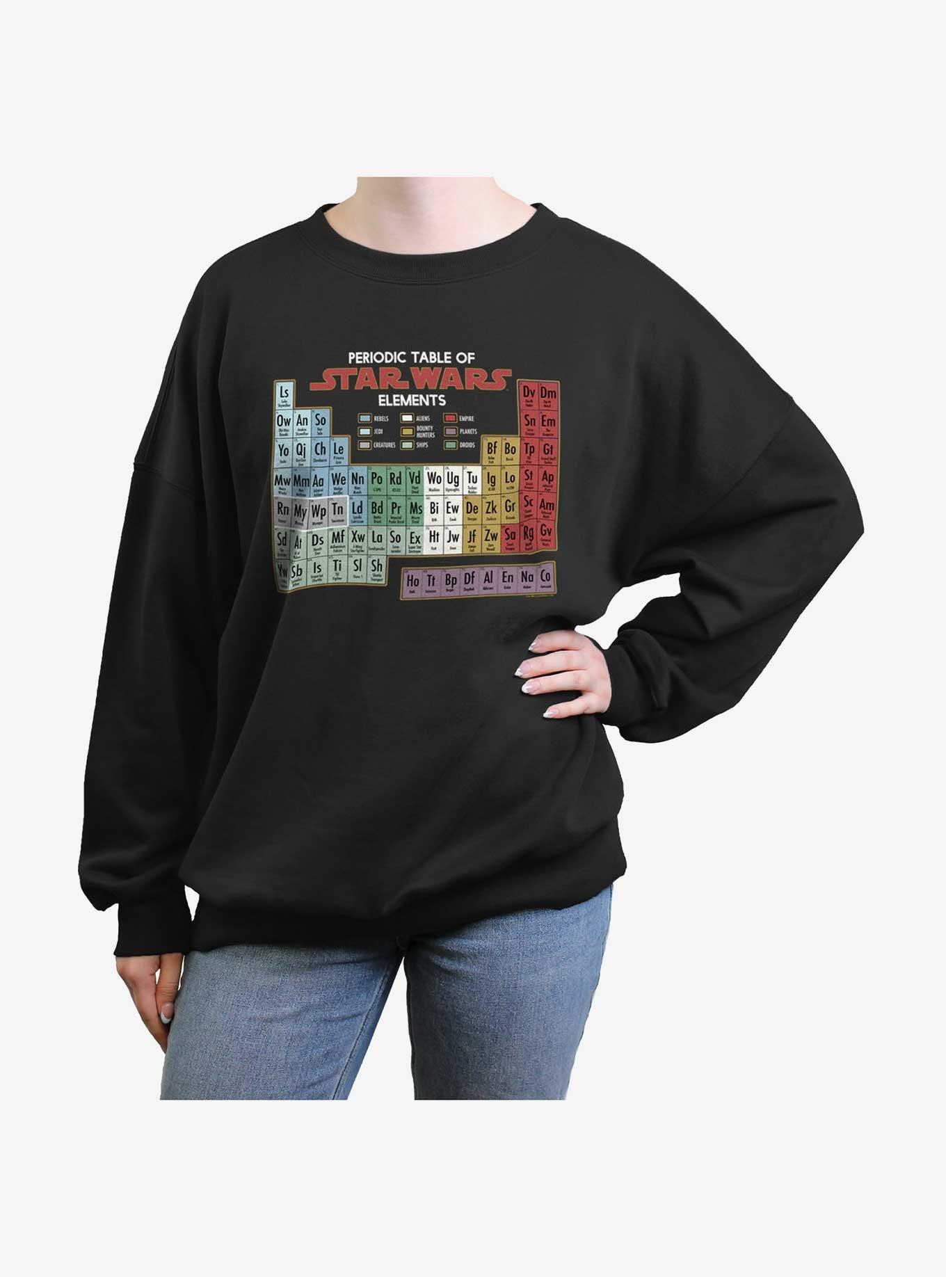 Star Wars Periodically Womens Oversized Sweatshirt, BLACK, hi-res