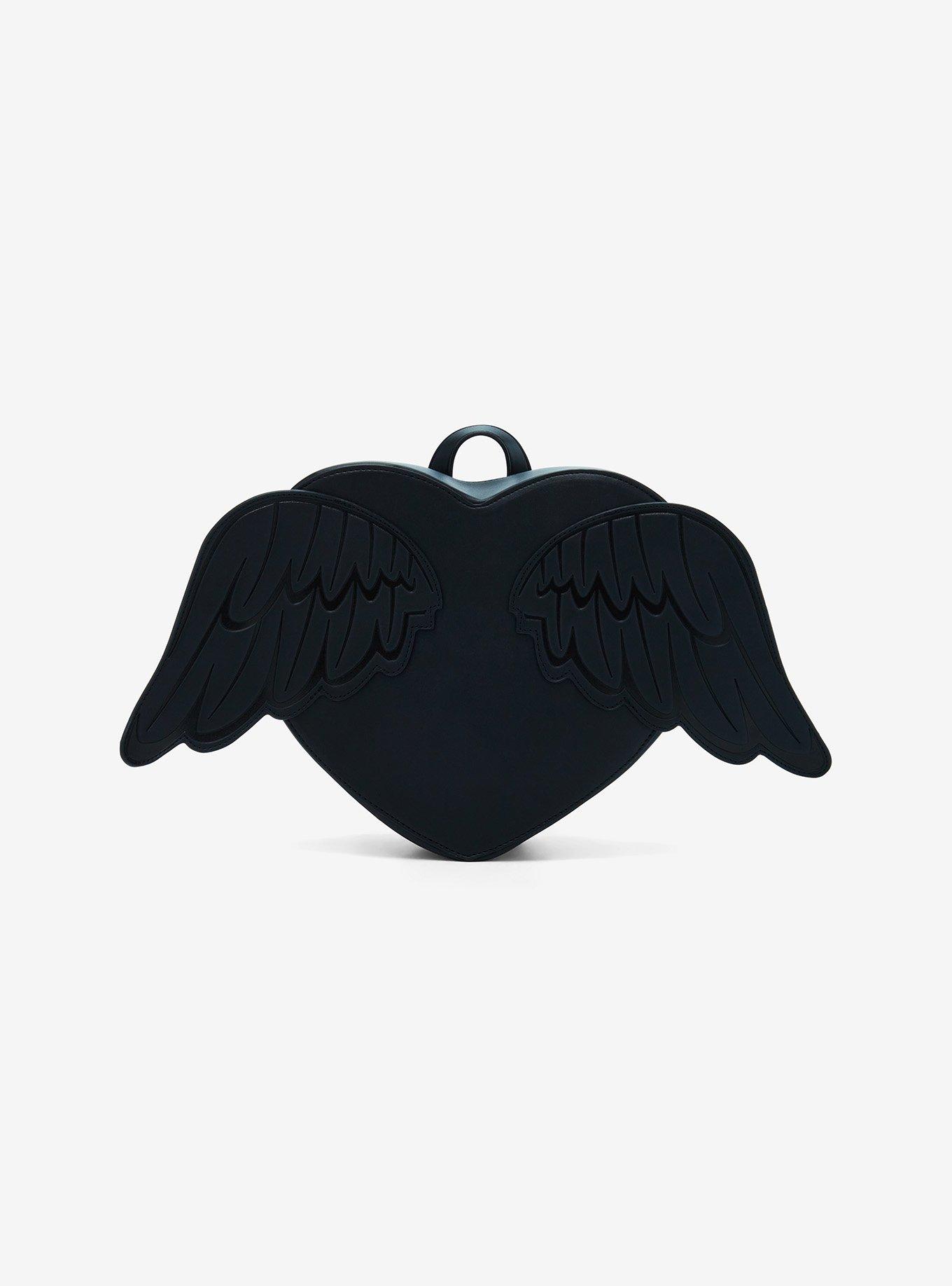 Black Angel Wing Heart Backpack