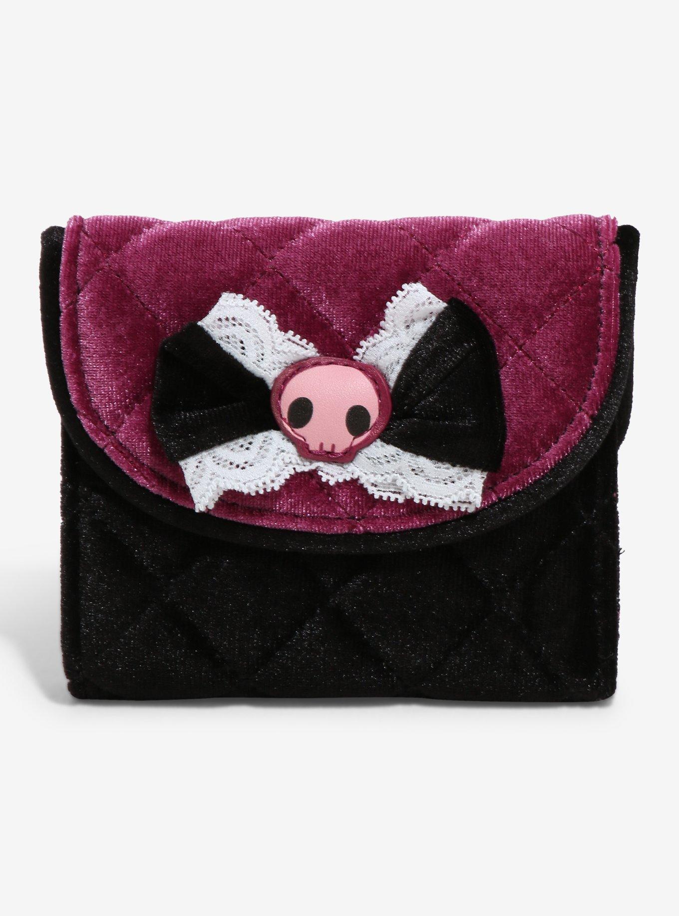 Her Universe Kuromi Bow Velvet Mini Flap Wallet, , hi-res