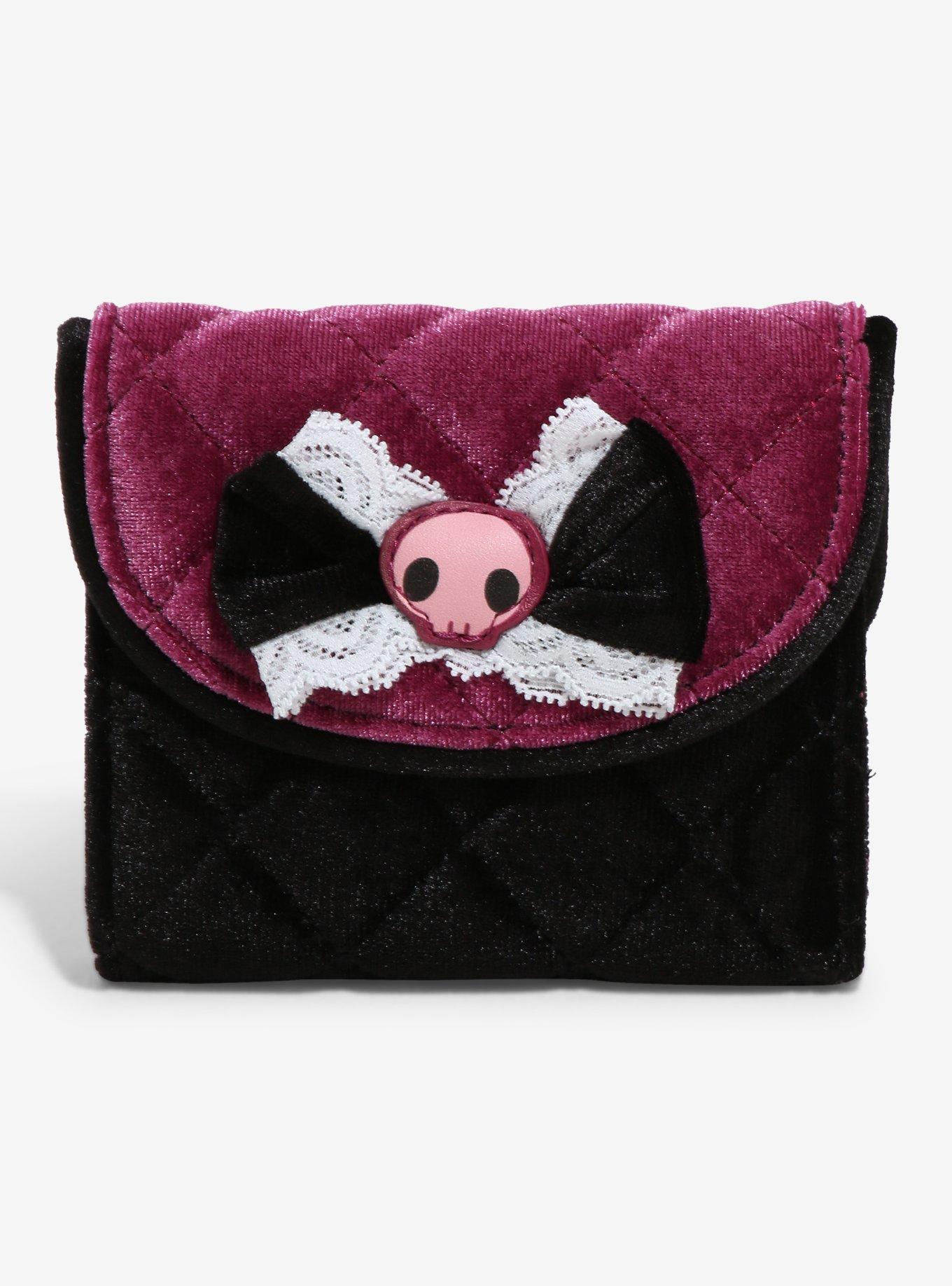Her Universe Kuromi Bow Velvet Mini Flap Wallet 