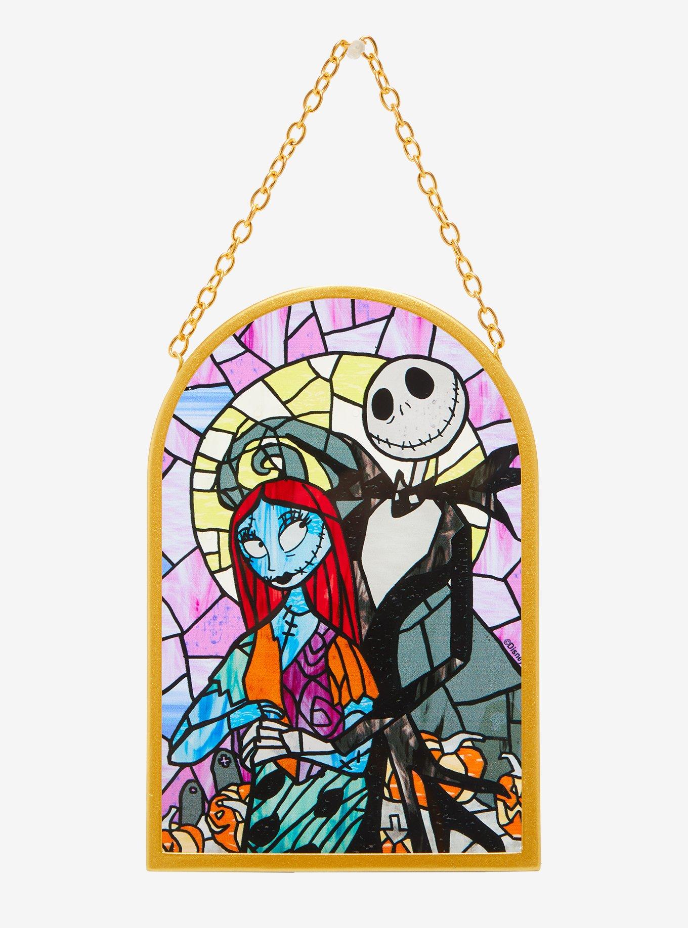 The Nightmare Before Christmas Jack & Sally Stained Glass Wall Art, , hi-res