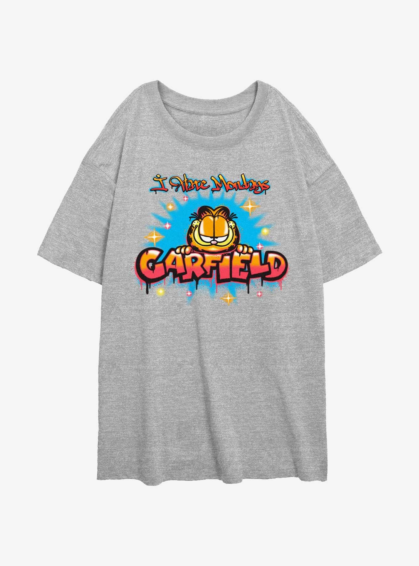 Garfield Airbrush I Hate Monday's Girls Oversized T-Shirt, , hi-res