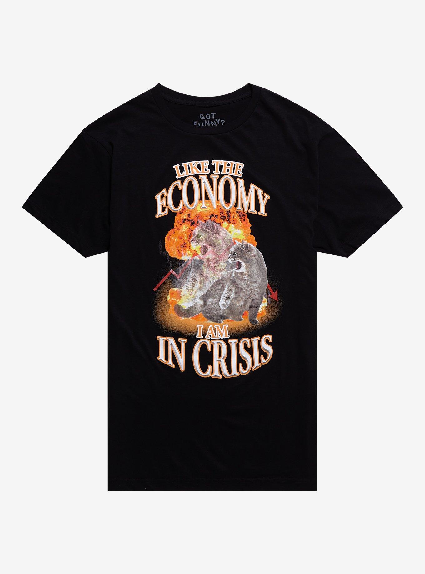 In Crisis Economy T-Shirt By Got Funny?, BLACK, hi-res