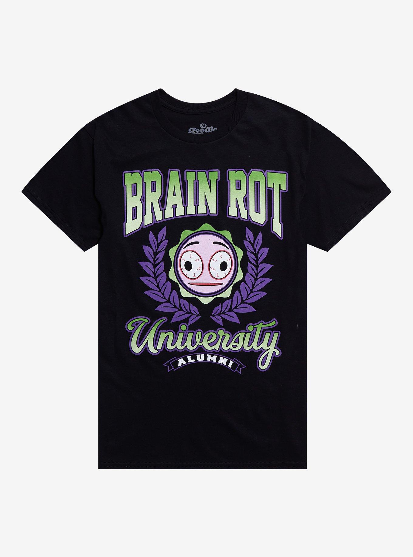 Brain Rot University By Goodie Two Sleeves, BLACK, hi-res