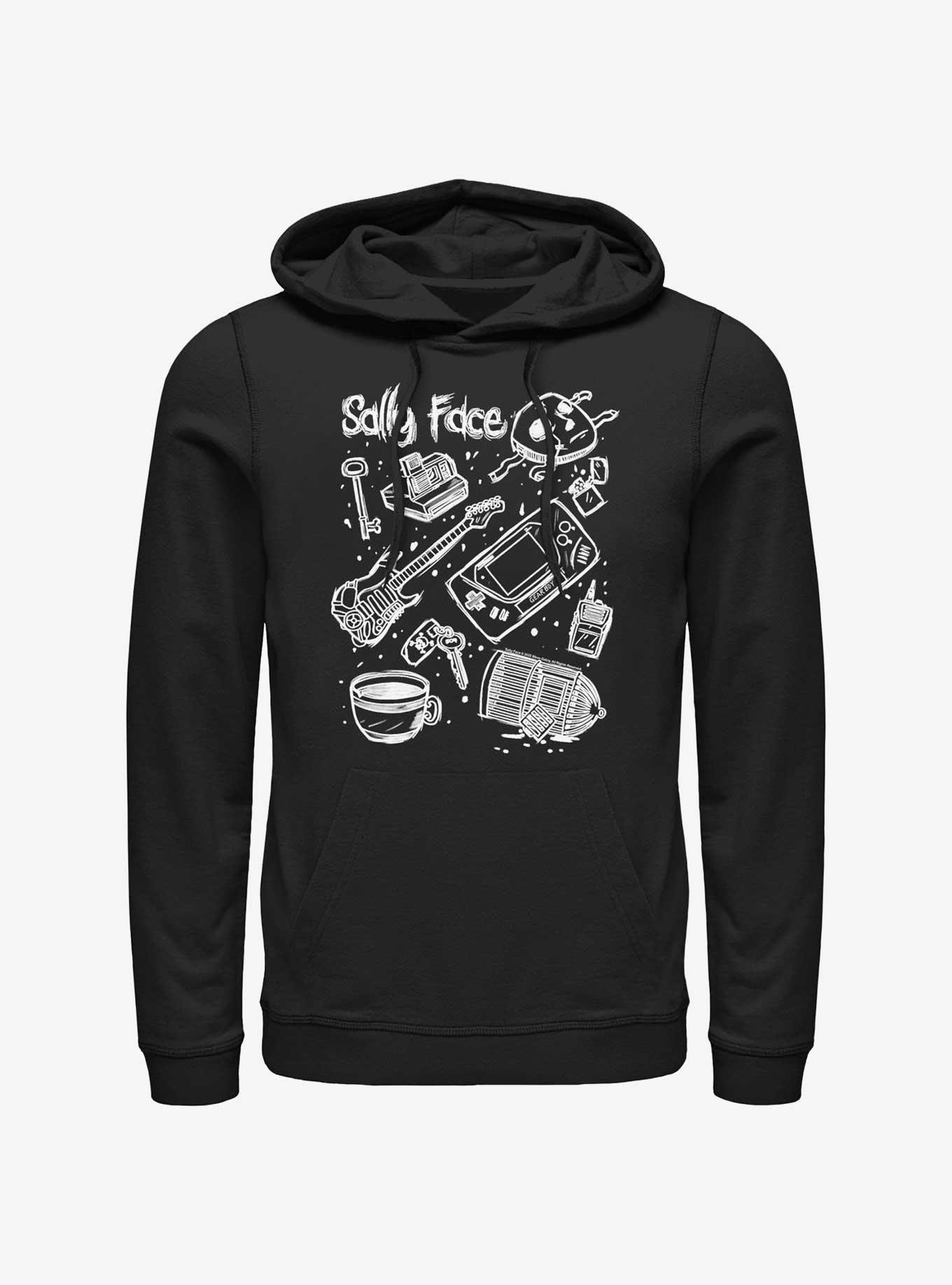 Sally Face Doodles Hoodie, BLACK, hi-res