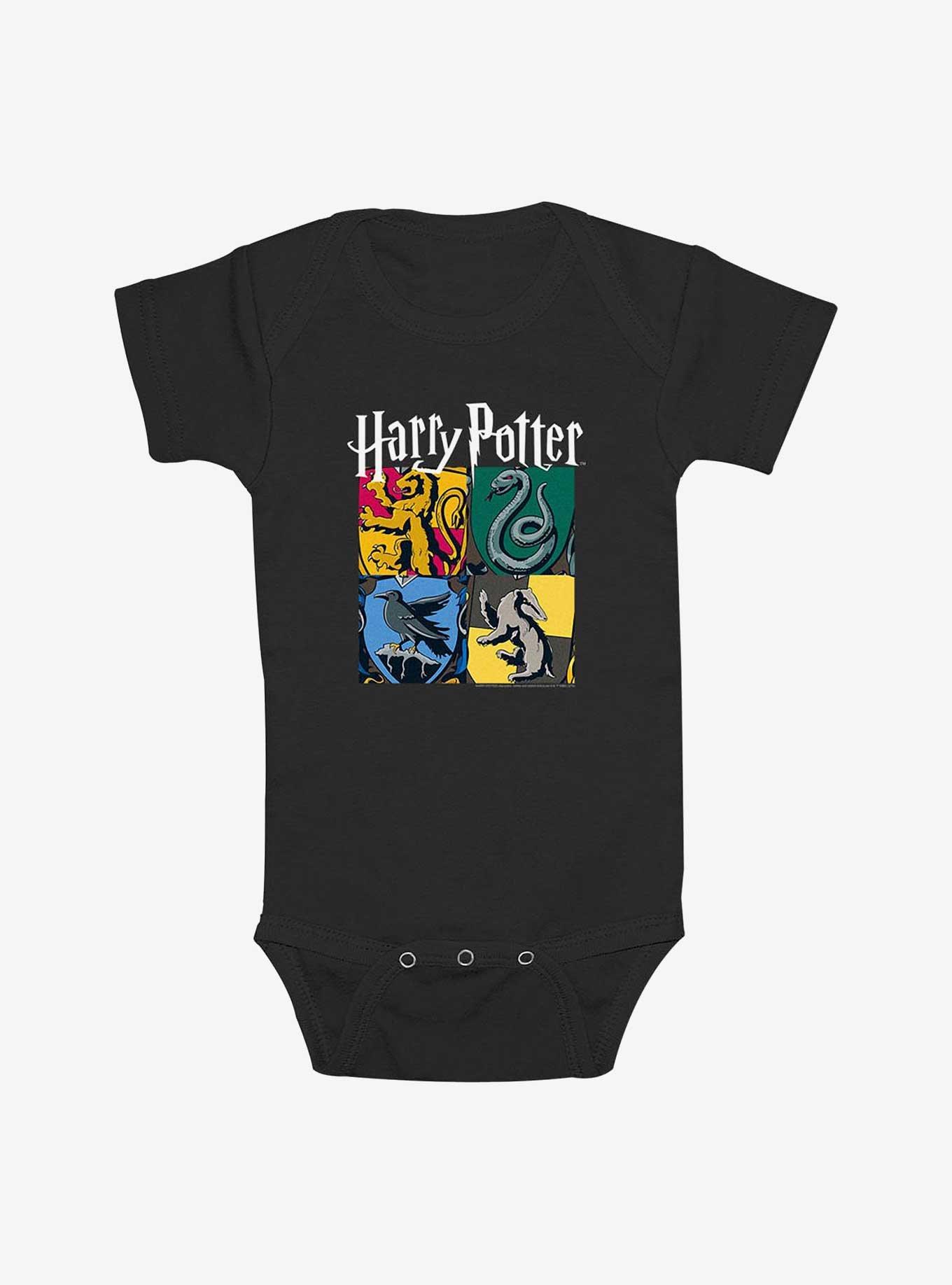 Harry Potter All Hogwarts Houses Infant Bodysuit, BLACK, hi-res