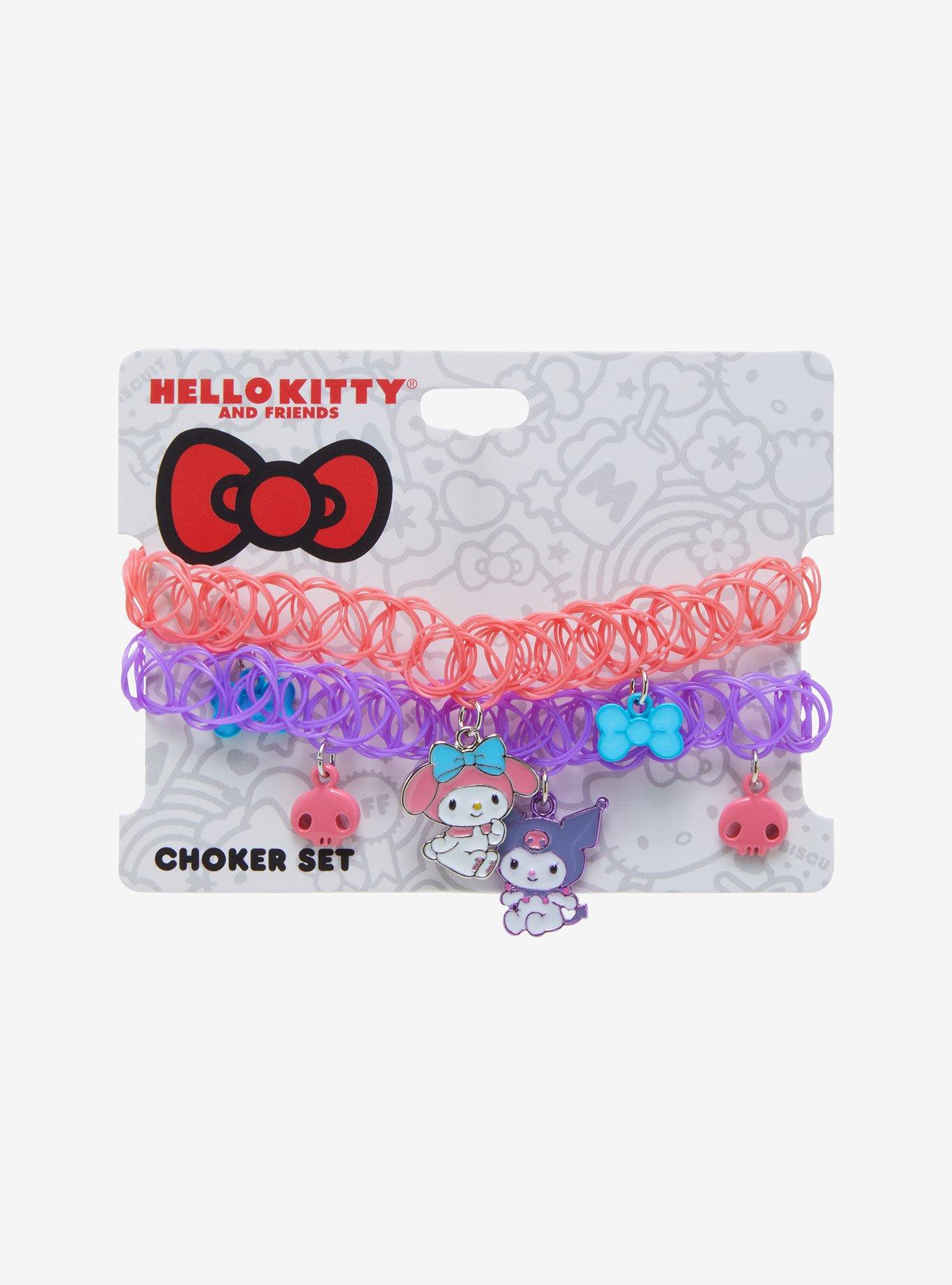 My Melody & Kuromi Tattoo Choker Best Friend Necklace Set, , hi-res