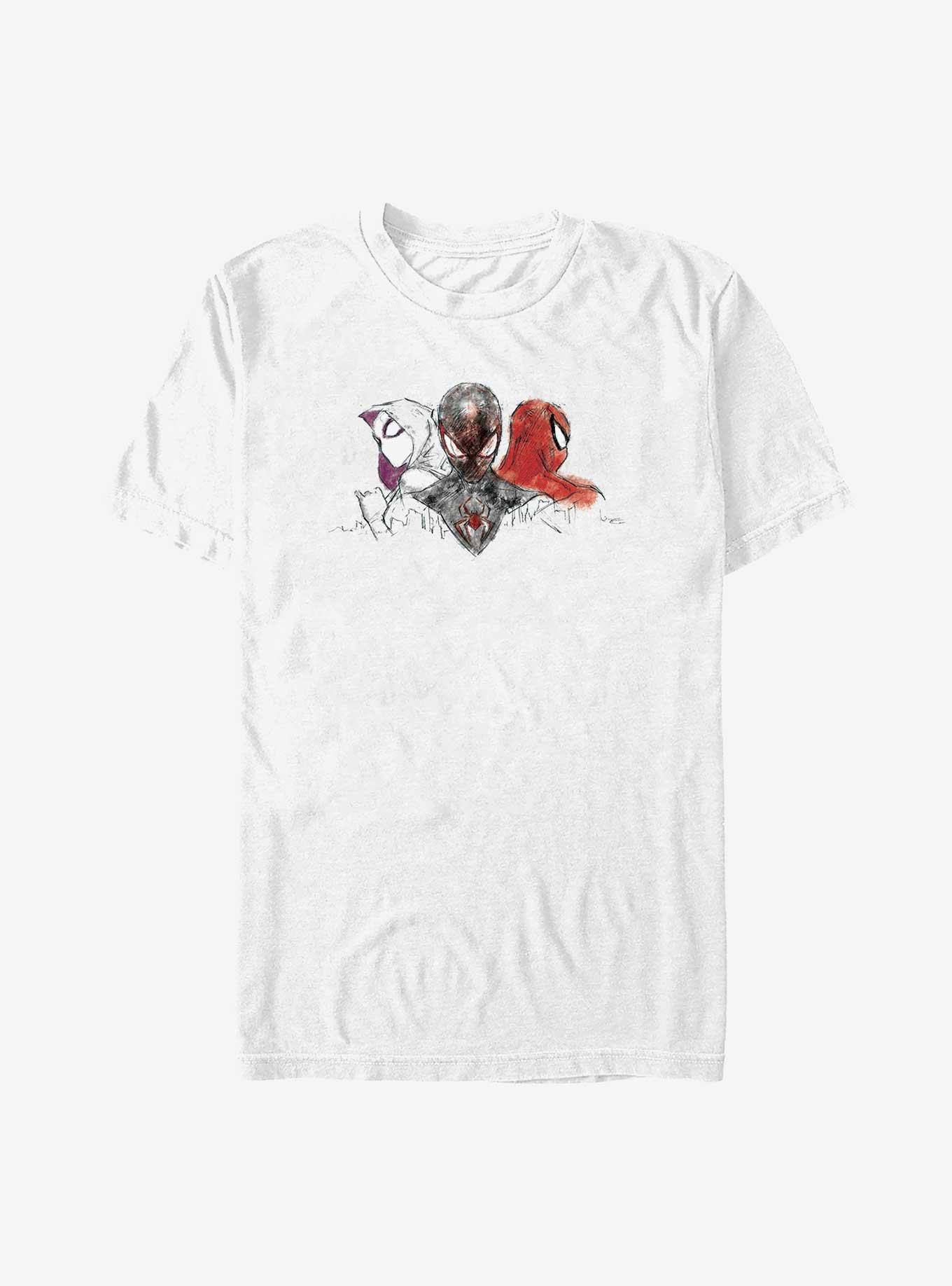 Marvel Spider-Man Group Drawing Art T-Shirt, WHITE, hi-res