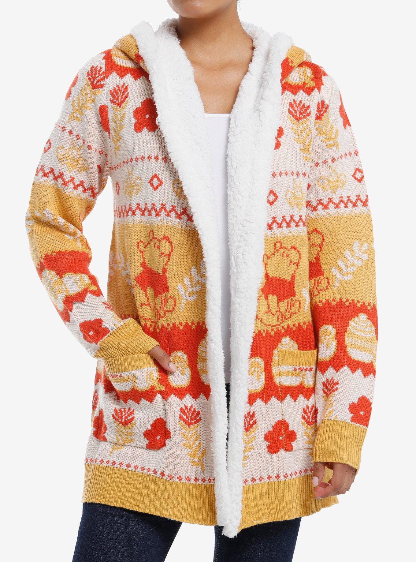 Disney Winnie The Pooh Hunny Fair Isle Sherpa Cardigan, , hi-res