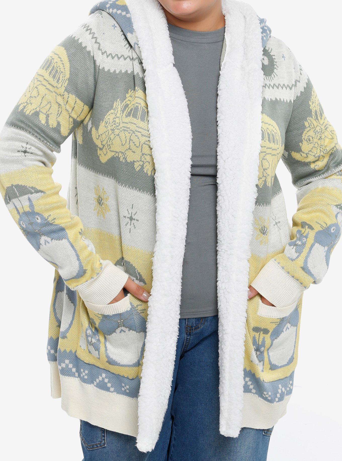 Studio Ghibli® My Neighbor Totoro Fair Isle Sherpa Cardigan Plus Size, , hi-res