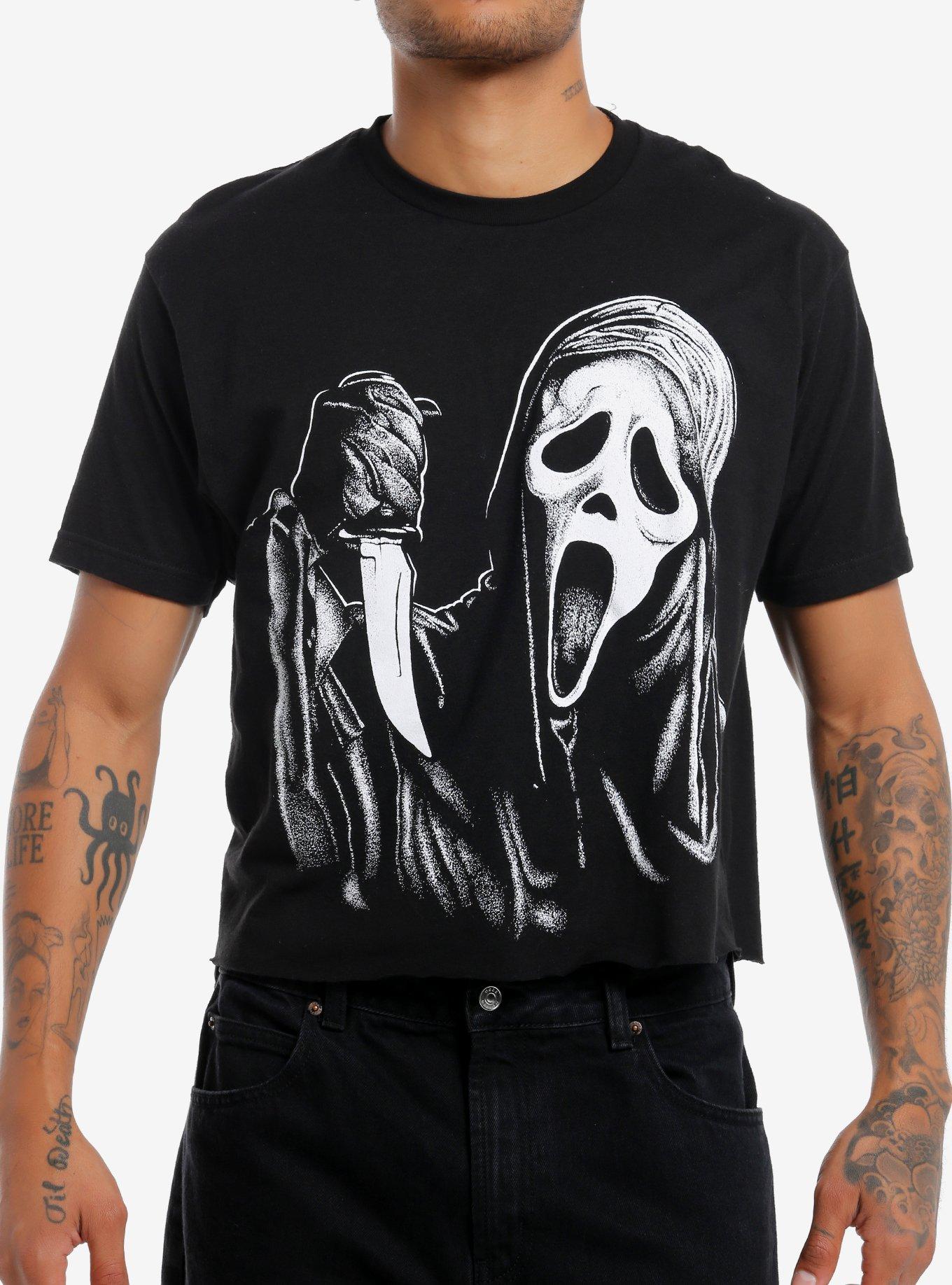 Ghost Face Crop T-Shirt, BLACK, hi-res