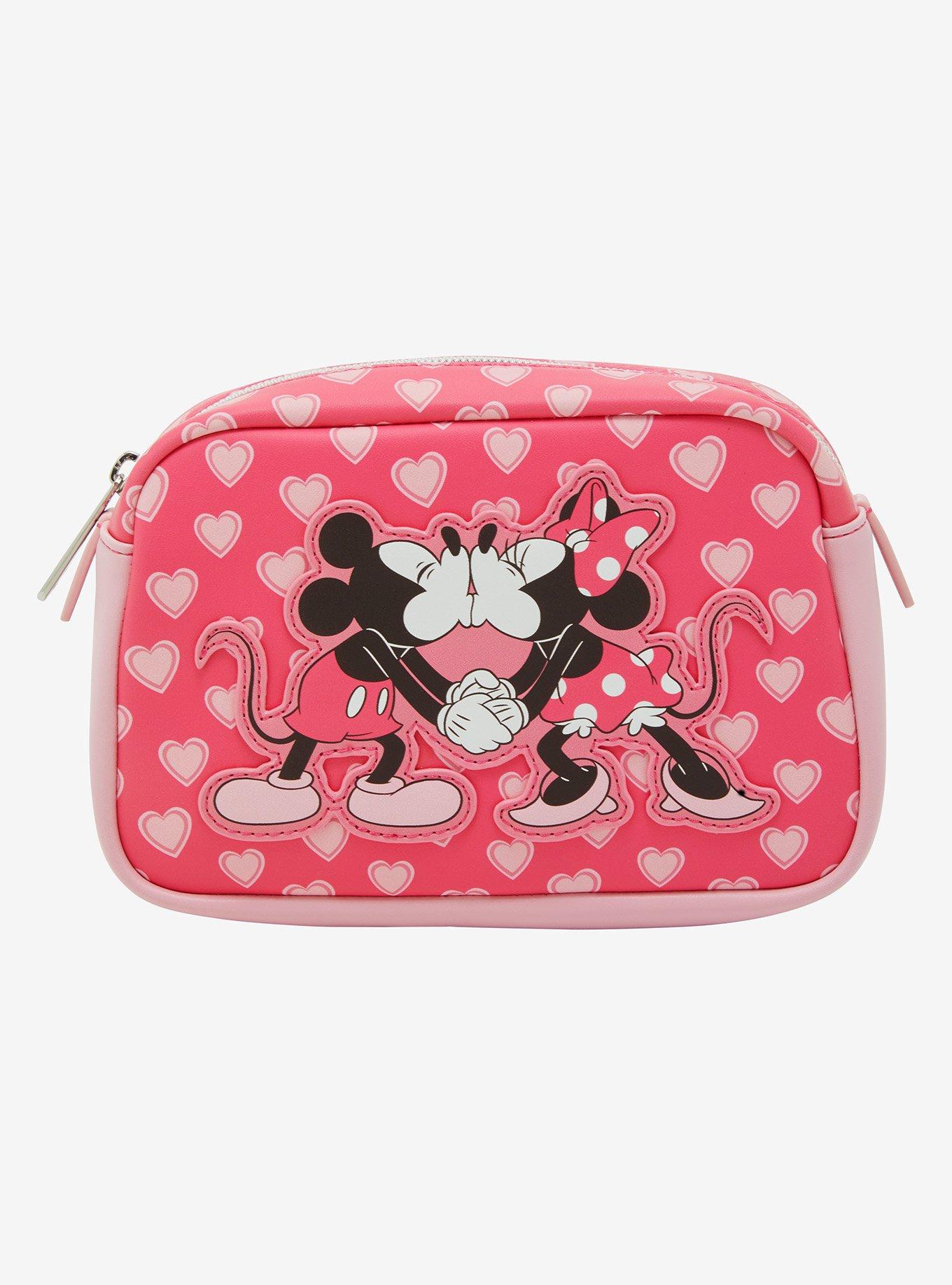 Loungefly Disney Mickey & Minnie Mouse Hearts Allover Print Cosmetic Bag - BoxLunch Exclusive, , hi-res